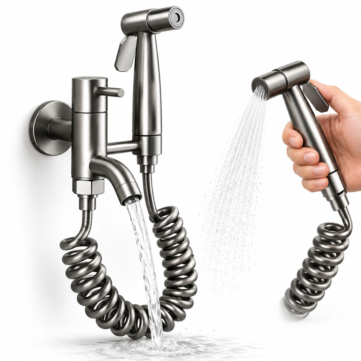 Pulvérisateur De Toilette À Haute Pression Avec Le Kit De Robinet V2 - رشاش مع صنبور حمام 2