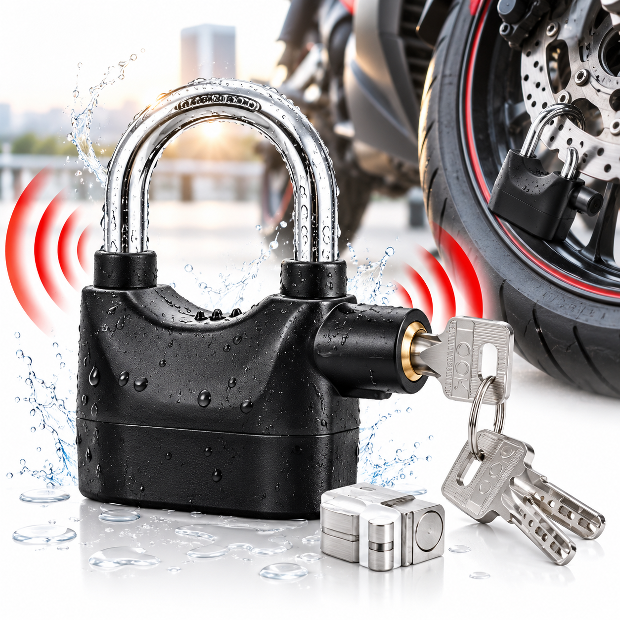 Cadenas d'alarme étanche à sirène 110 décibels 2