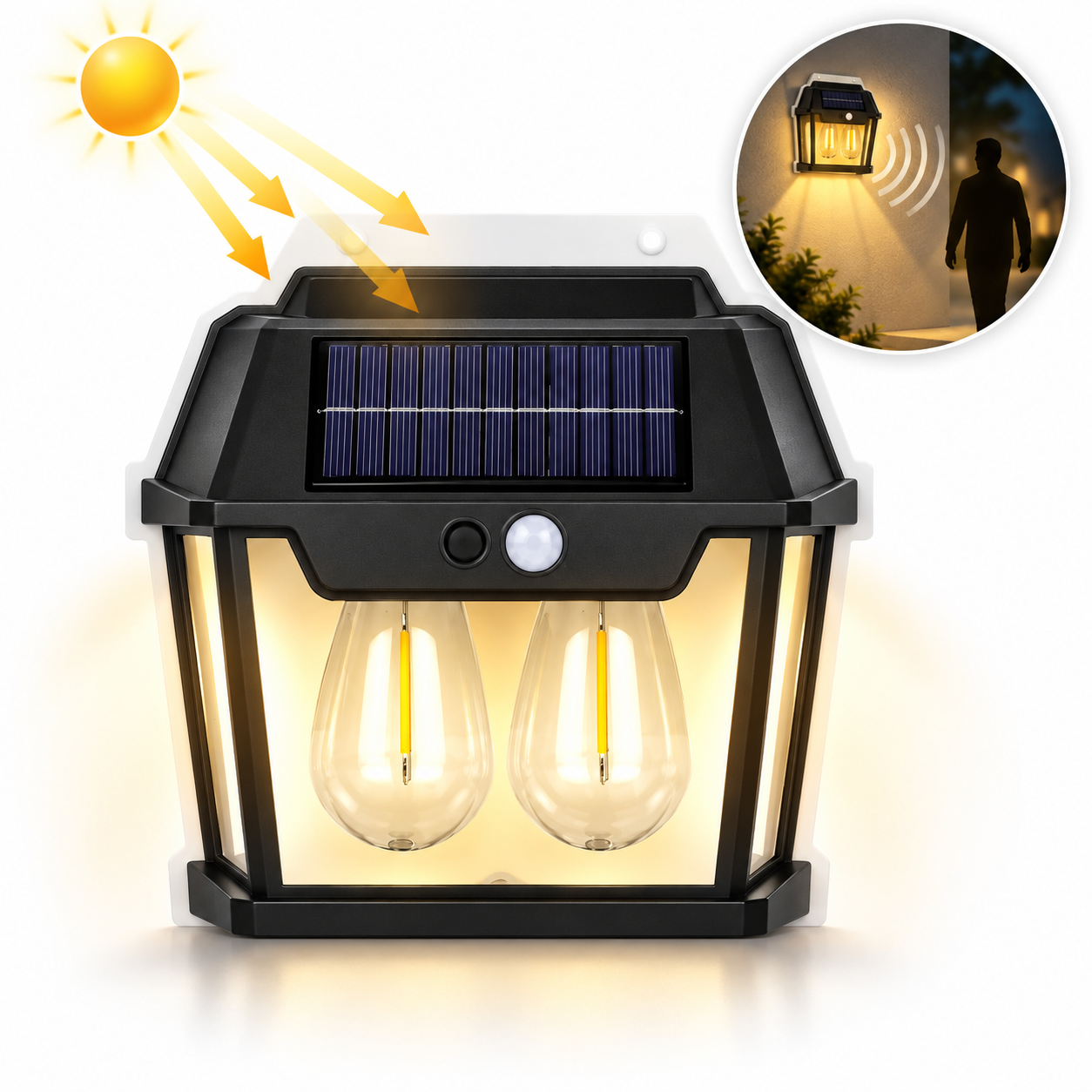 Applique murale solaire étanche d'extérieur rechargeable – Capteur de mouvement (HW 999-2 W) 2