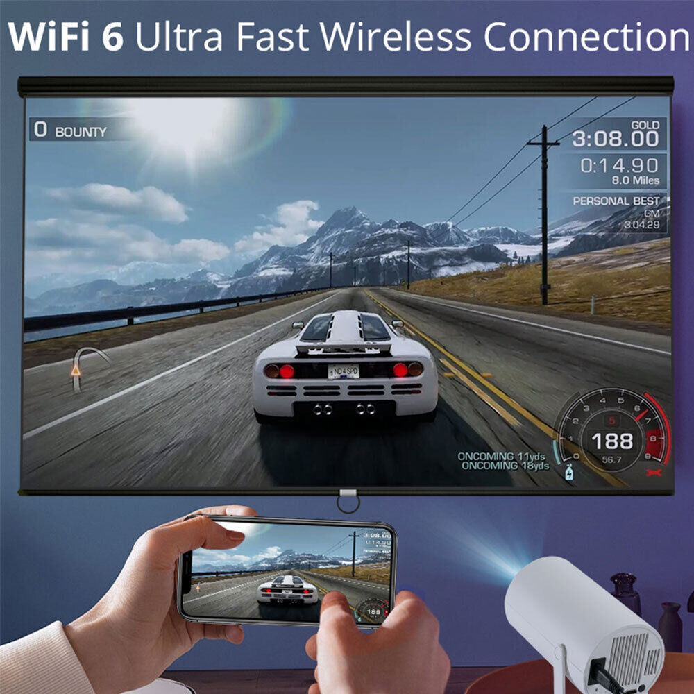 Mini Projector Multimédia Android Wifi Bleutooth 5.0 Large Screen - جهاز عرض ذكي ميني بروجكتر أندرويد 4