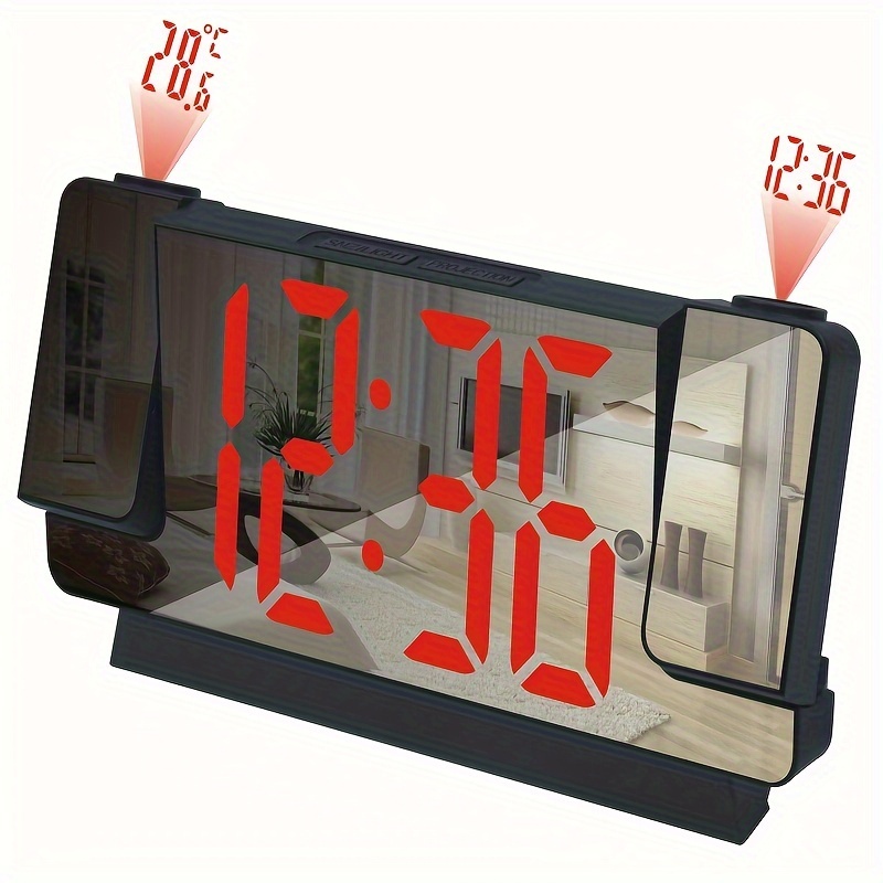 Réveil Projecteur avec Écran Miroir et Affichage Grand Format - ساعة منبه 14