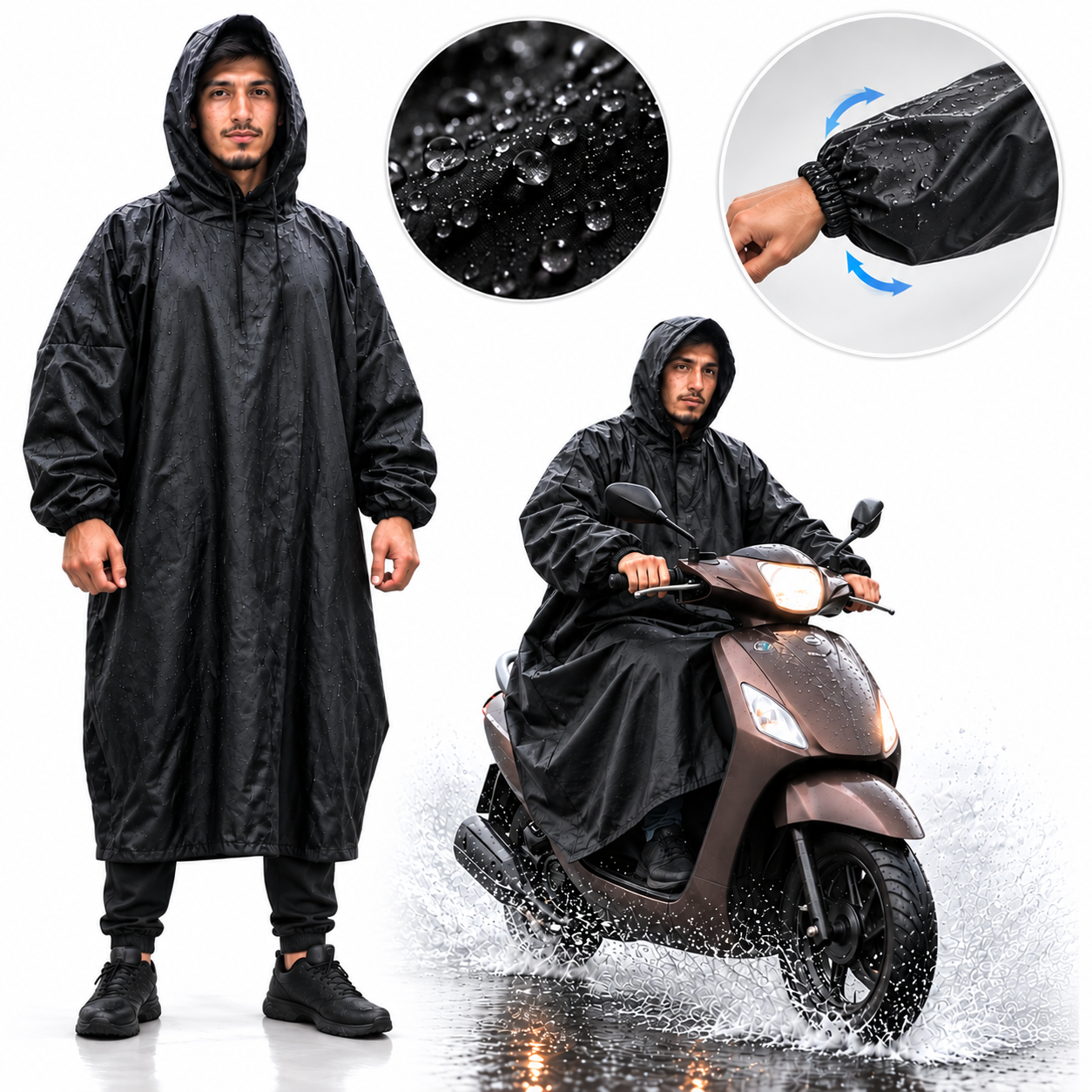 Combinaison de Protection Moto Imperméable V2 – معطف واقي من المطر لسائقي الدراجات 2