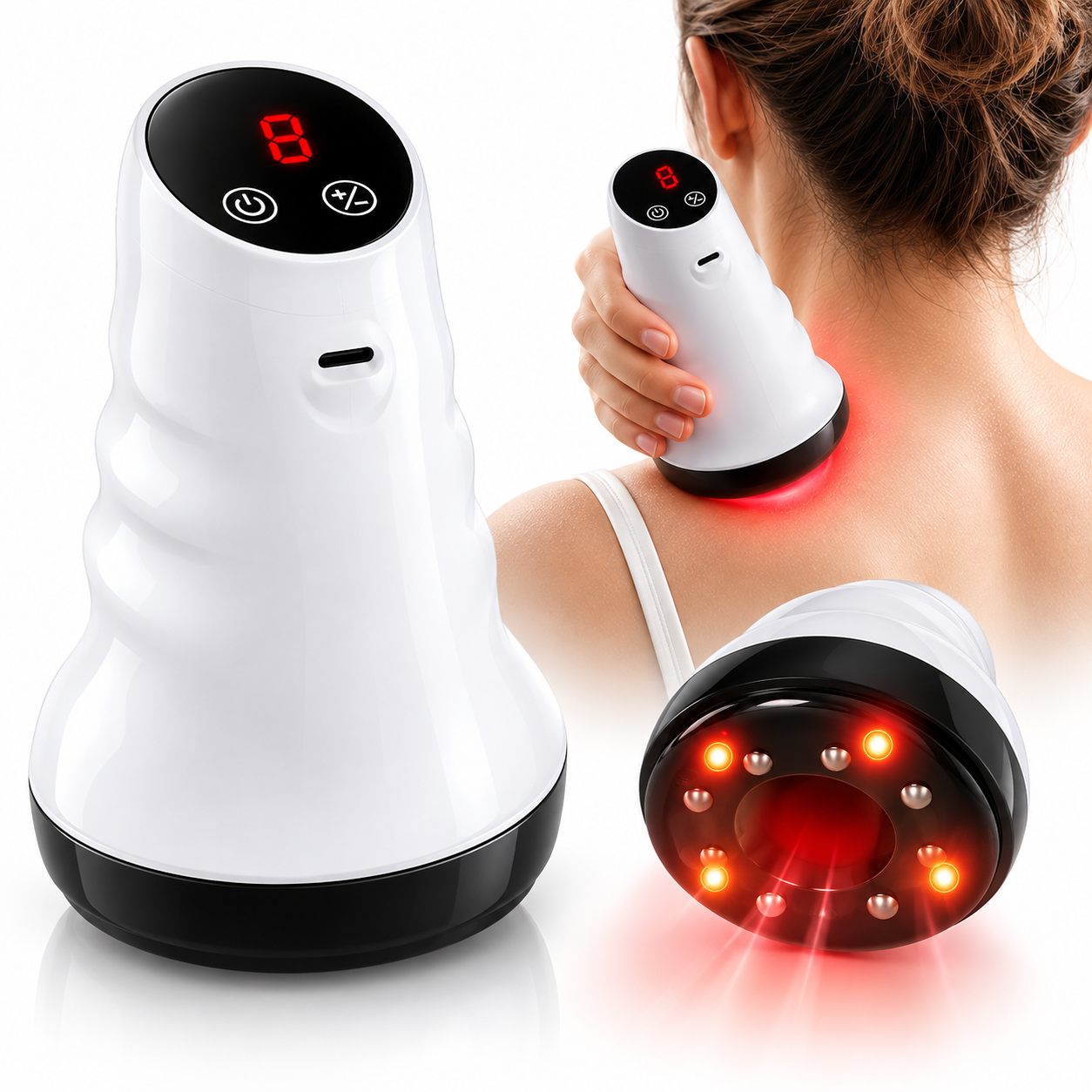 Appareil de Massage et Ventouse Électrique Anti-Cellulite Aspiration Réglable 9 Niveaux - جهاز الحجامة والتدليك الكهربائي الذكي بالأشعة الحمراء 2