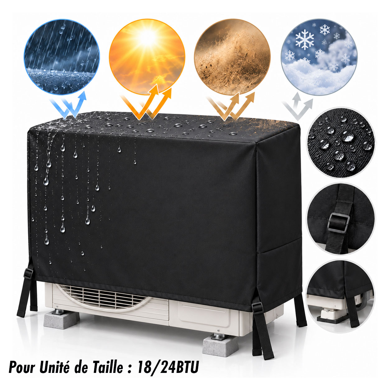 Housse de Protection pour Unité Extérieure de Climatiseur 18000/24000 BTU - غطاء حماية الوحدة الخارجية لمكيف الهواء 1