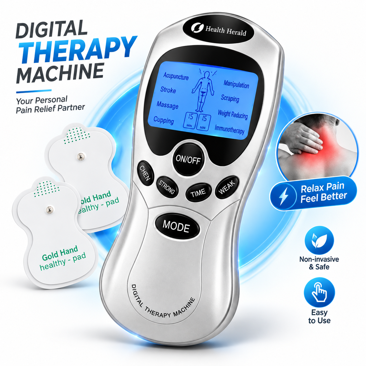 Appareil TENS Digital – 8 Modes de Stimulation جهاز التحفيز الكهربائي للعضلات 3