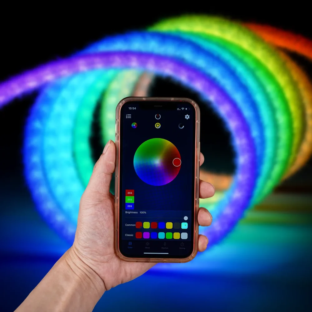 Bande LED RGBIC Intelligente Fluffy Light 360° USB App Control - شريط إضاءة ليد ذكي إضاءة محيطية 360 درجة 8