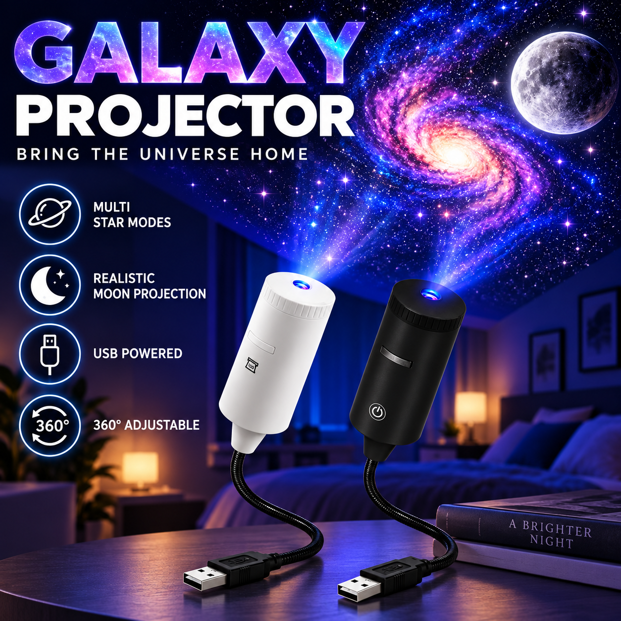 Projecteur de Ciel Étoilé et Galaxy USB - جهاز إسقاط النجوم والمجرة الفلكي 6