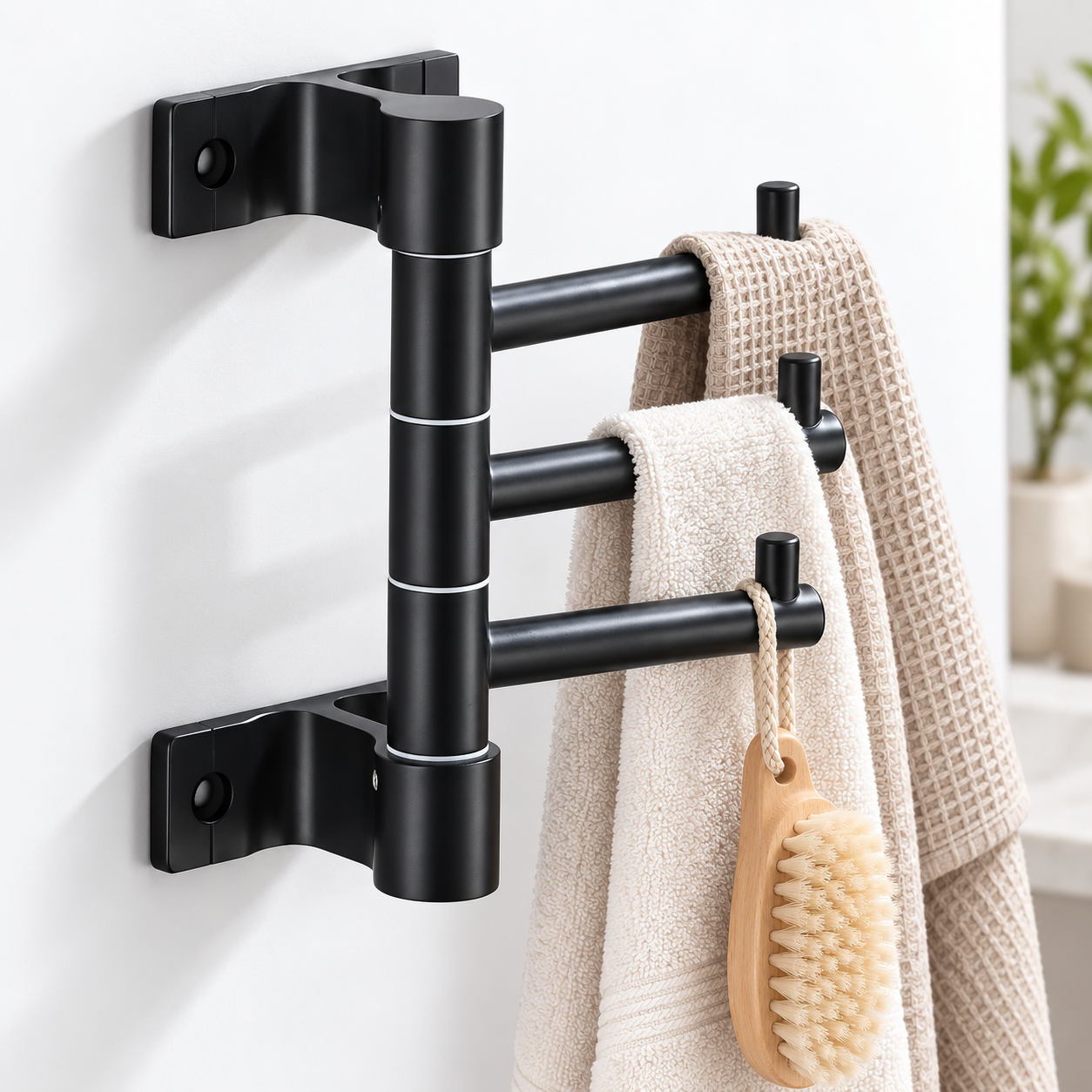 Porte-Serviettes Mural Pivotant 3 Bras Supporte 6KG - علاقة مناشف جدارية دوارة 3 أذرع - 1