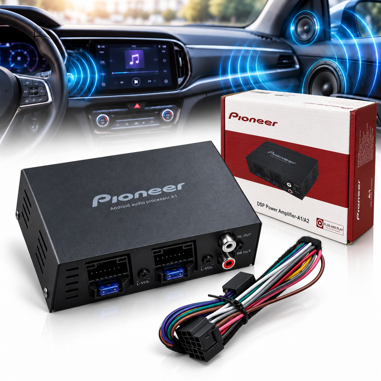 Amplificateur DSP Pioneer A1 Pour Écran Android - مضخم صوت ومكبّر دسب للشاشات الذكية 1