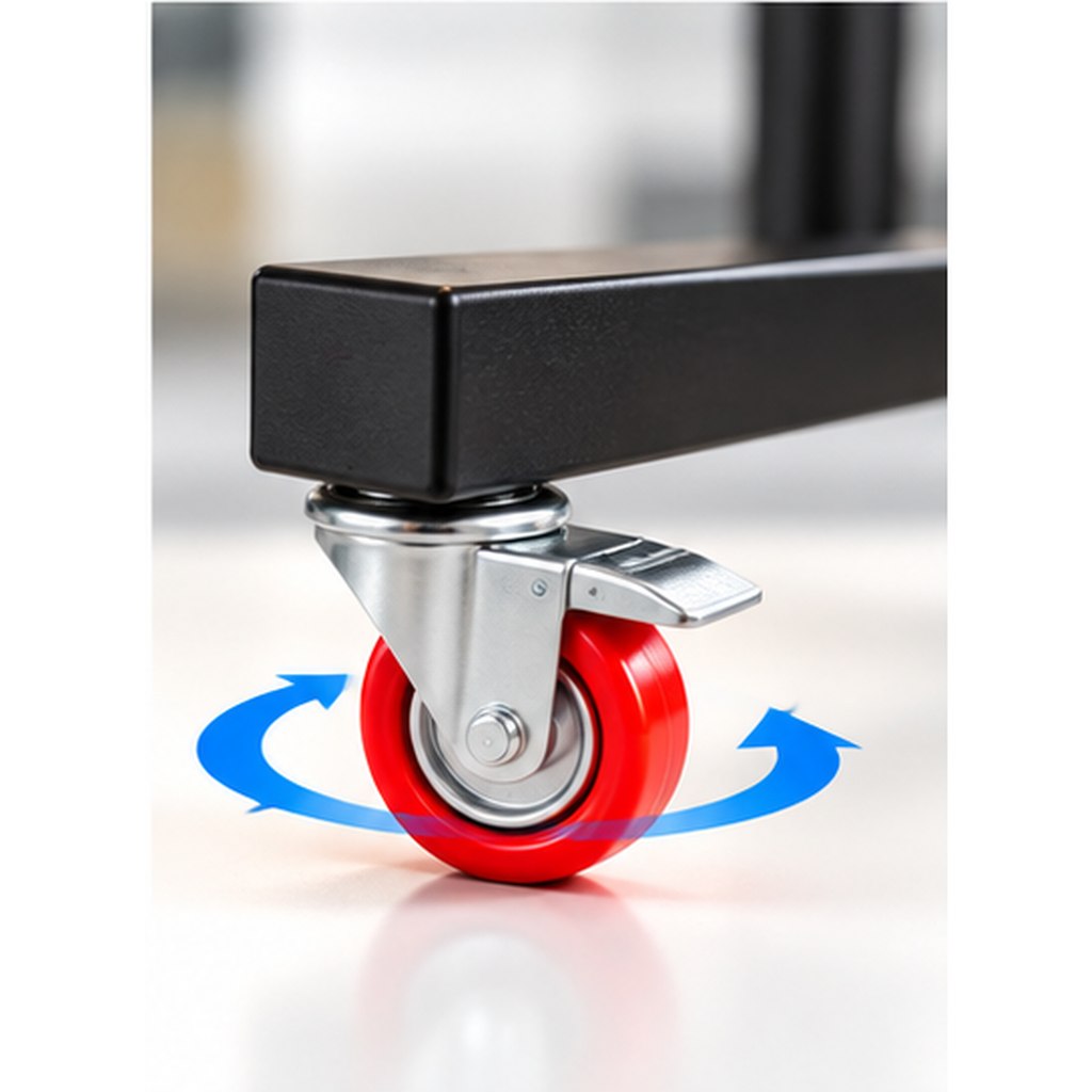 Support TV Mobile Sur Roulettes avec Étagère GM - حامل تلفاز متحرك بعجلات ورف وسائط - 5