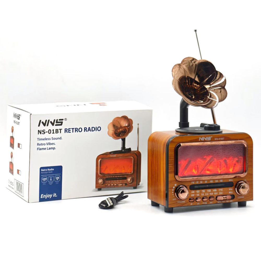Haut-Parleur Bluetooth Vintage avec Radio NNS NS-01BT - مكبر صوت ومذياع كلاسيكي بلوتوث - 8
