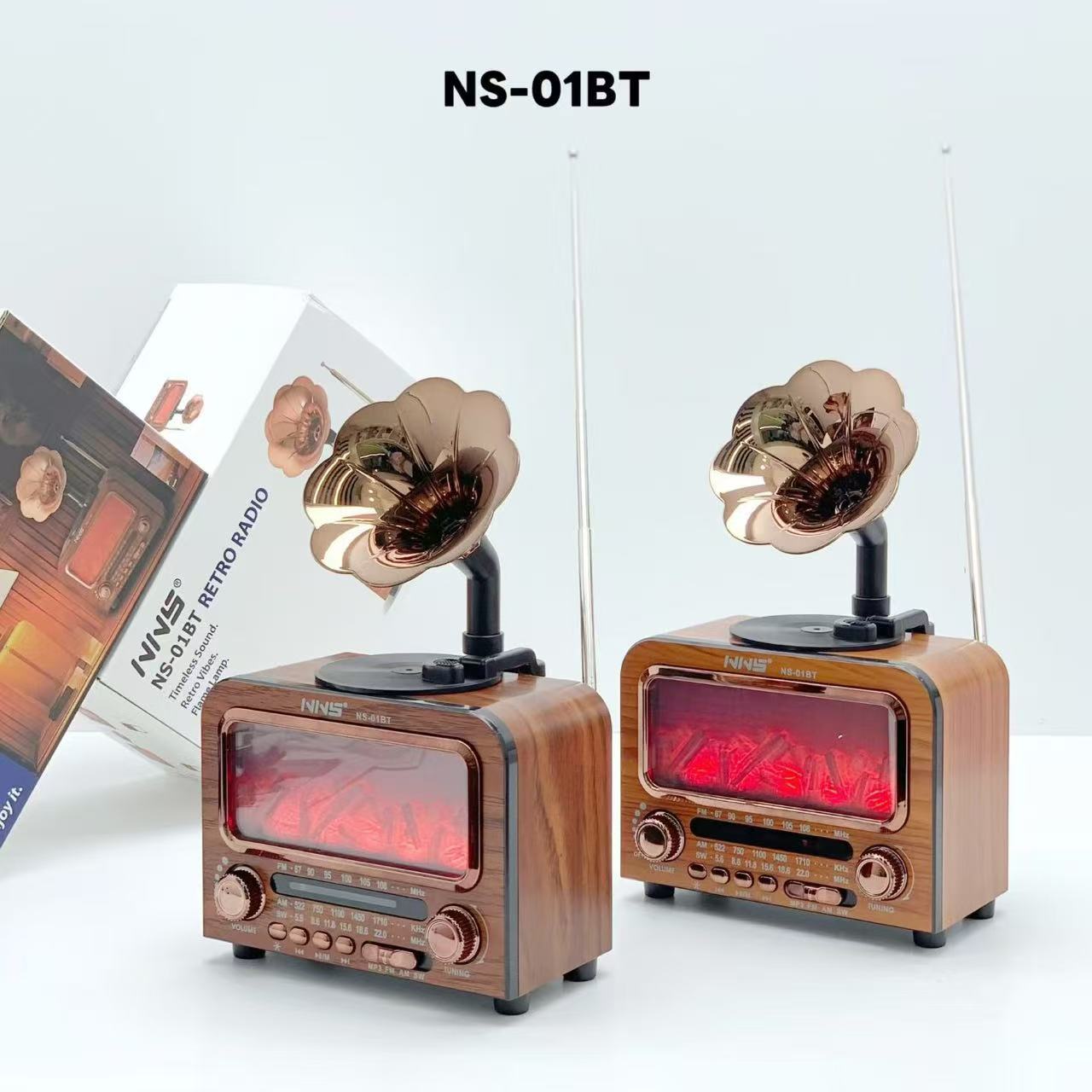Haut-Parleur Bluetooth Vintage avec Radio NNS NS-01BT - مكبر صوت ومذياع كلاسيكي بلوتوث - 11