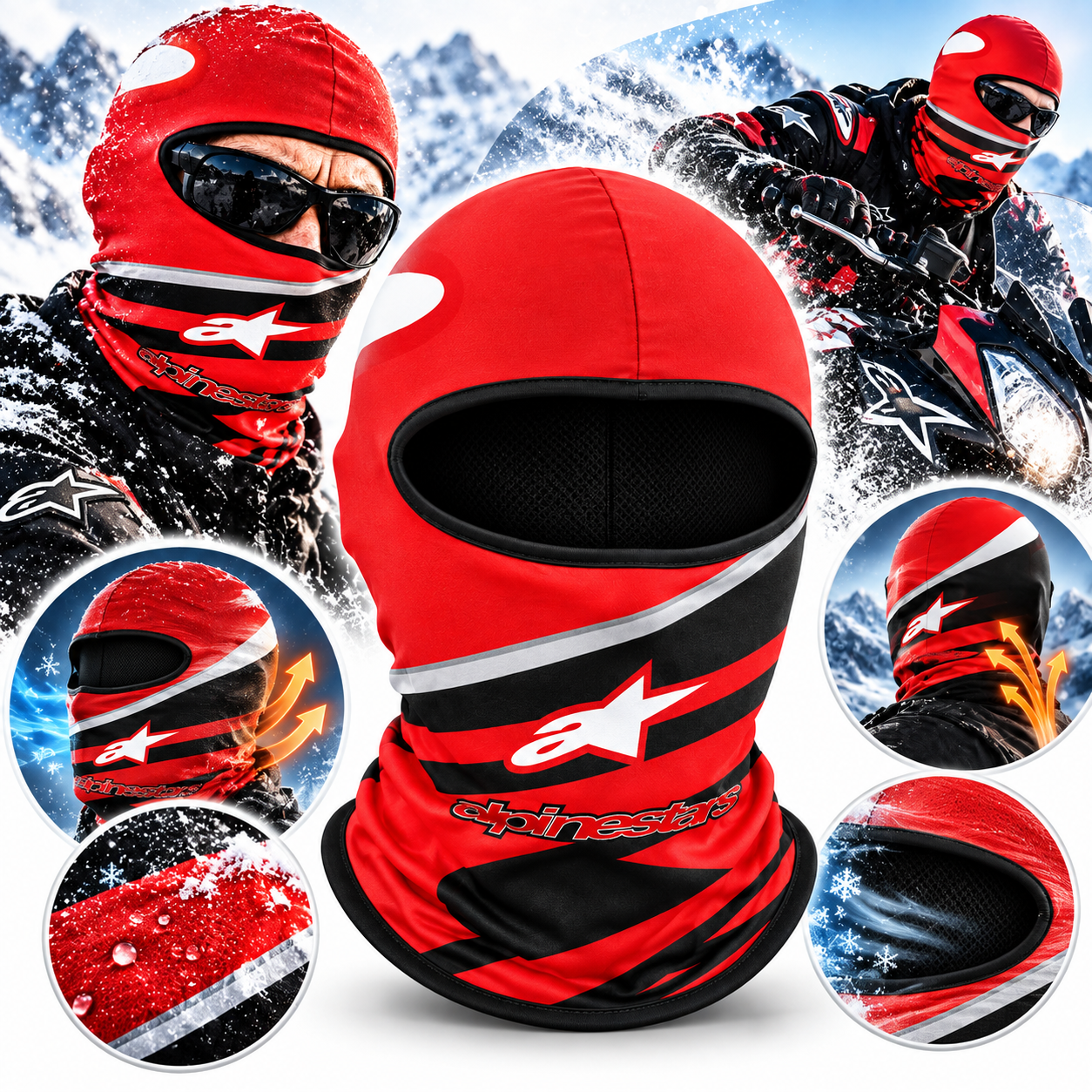 Cagoule Moto Thermique Balaclava Alpinstars - قناع واقي وجه كامل حراري للدراجات النارية 1