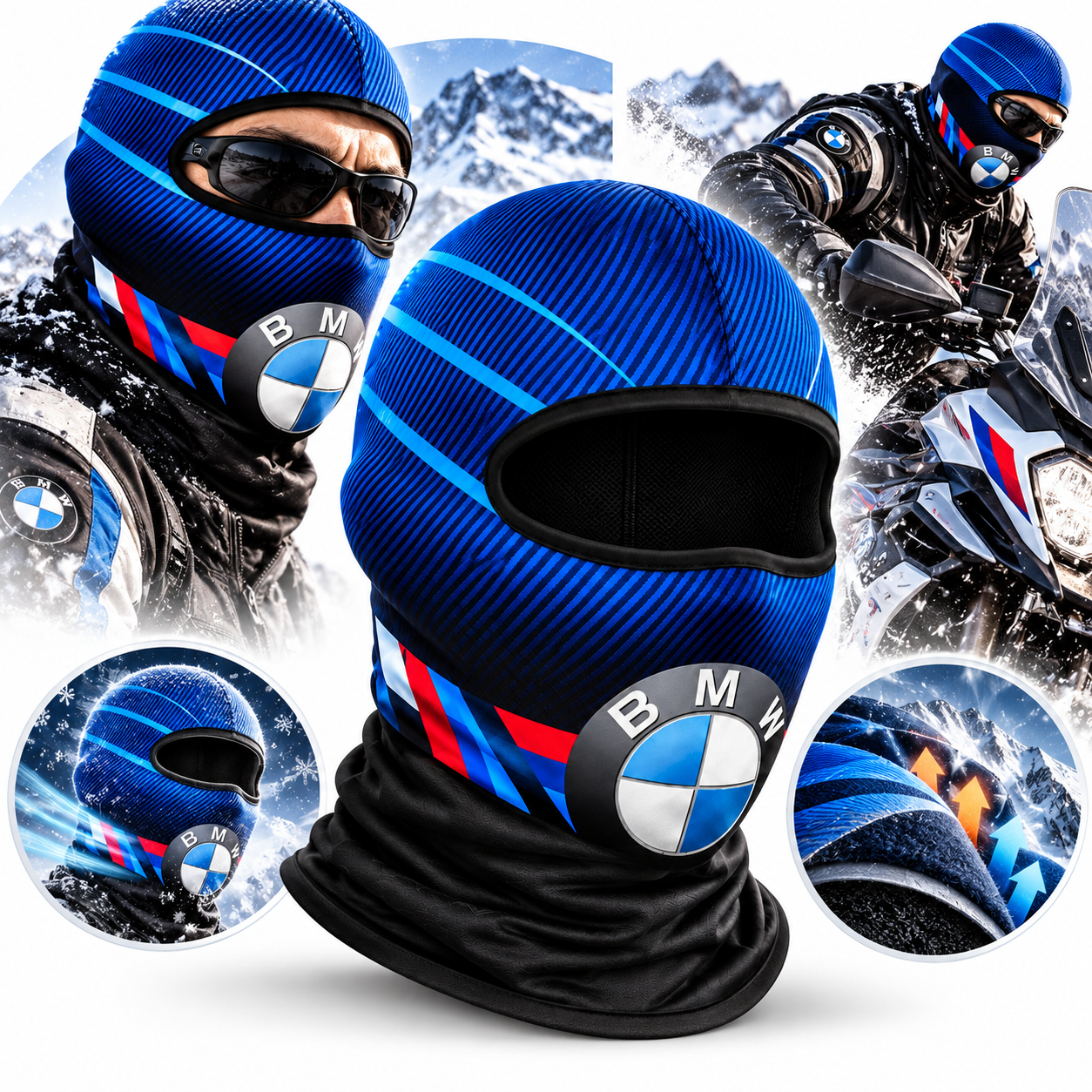 Cagoule Moto Thermique Balaclava BMW - قناع واقي وجه كامل حراري للدراجات النارية
