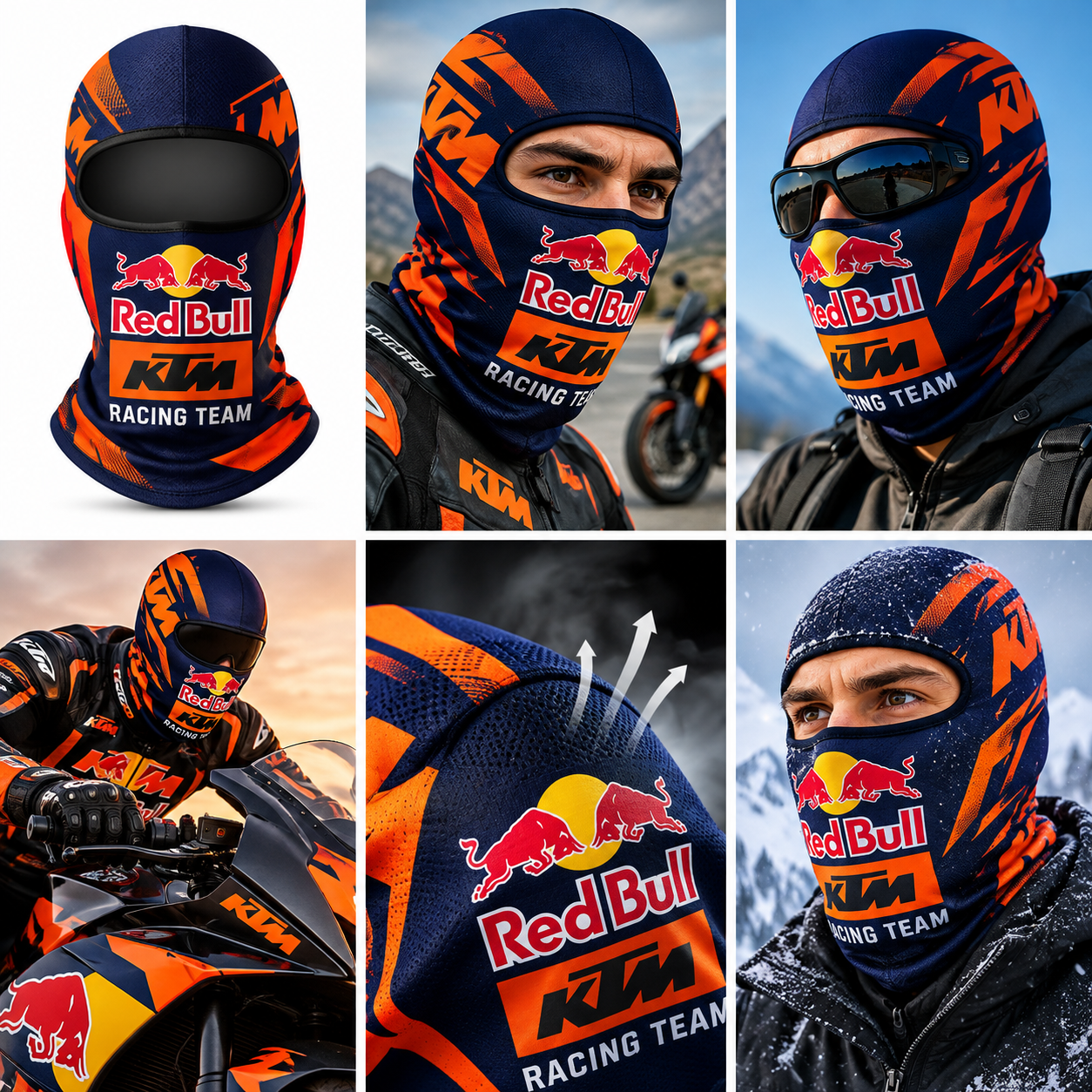 Cagoule Moto Thermique Balaclava Redbull - قناع واقي وجه كامل حراري للدراجات النارية - 1