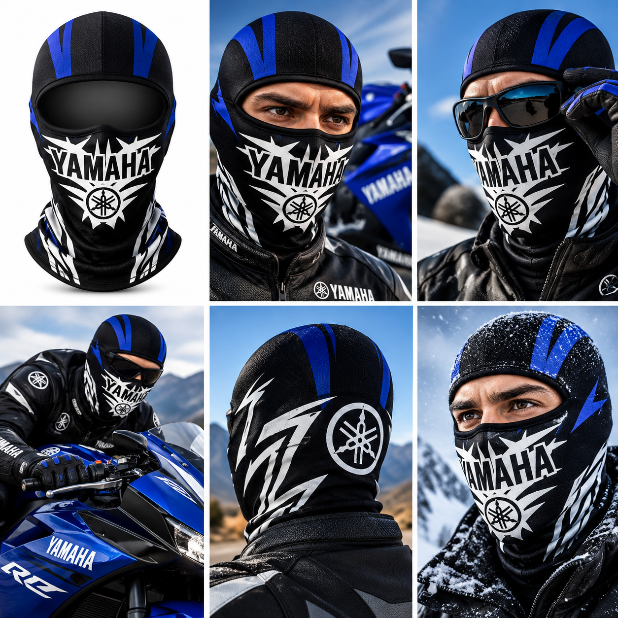 Cagoule Moto Thermique Balaclava Yamaha Black - قناع واقي وجه كامل حراري للدراجات النارية - 5