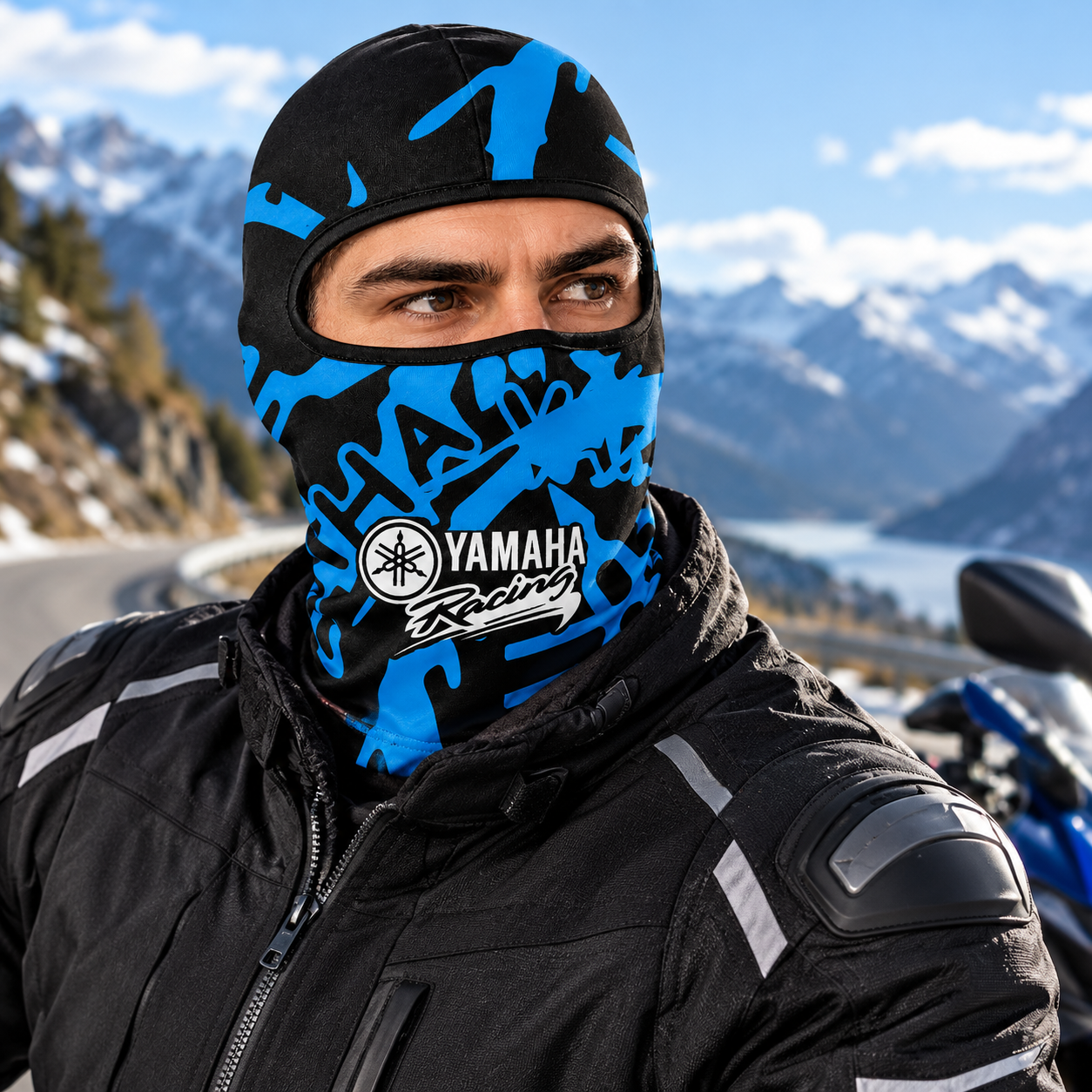 Cagoule Moto Thermique Balaclava Yamaha Bleu - قناع واقي وجه كامل حراري للدراجات النارية - 1