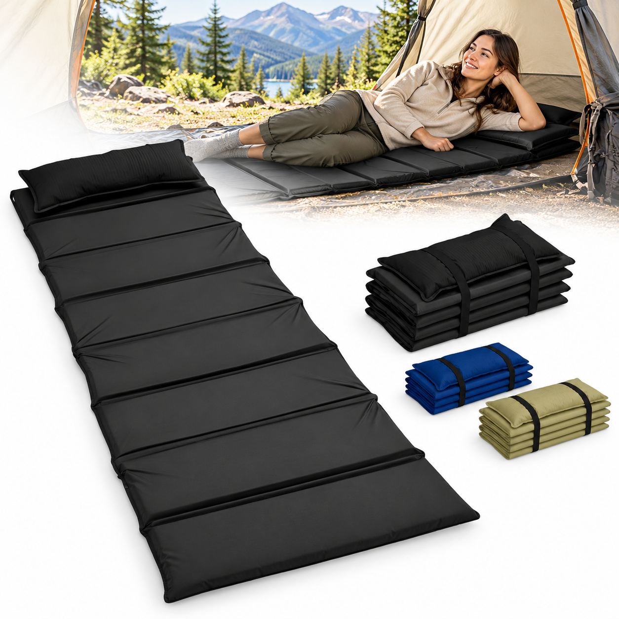 Matelas de Camping Pliable Facile à Transporter 185 x 65 cm - فرشة تخييم قابلة للطي 2