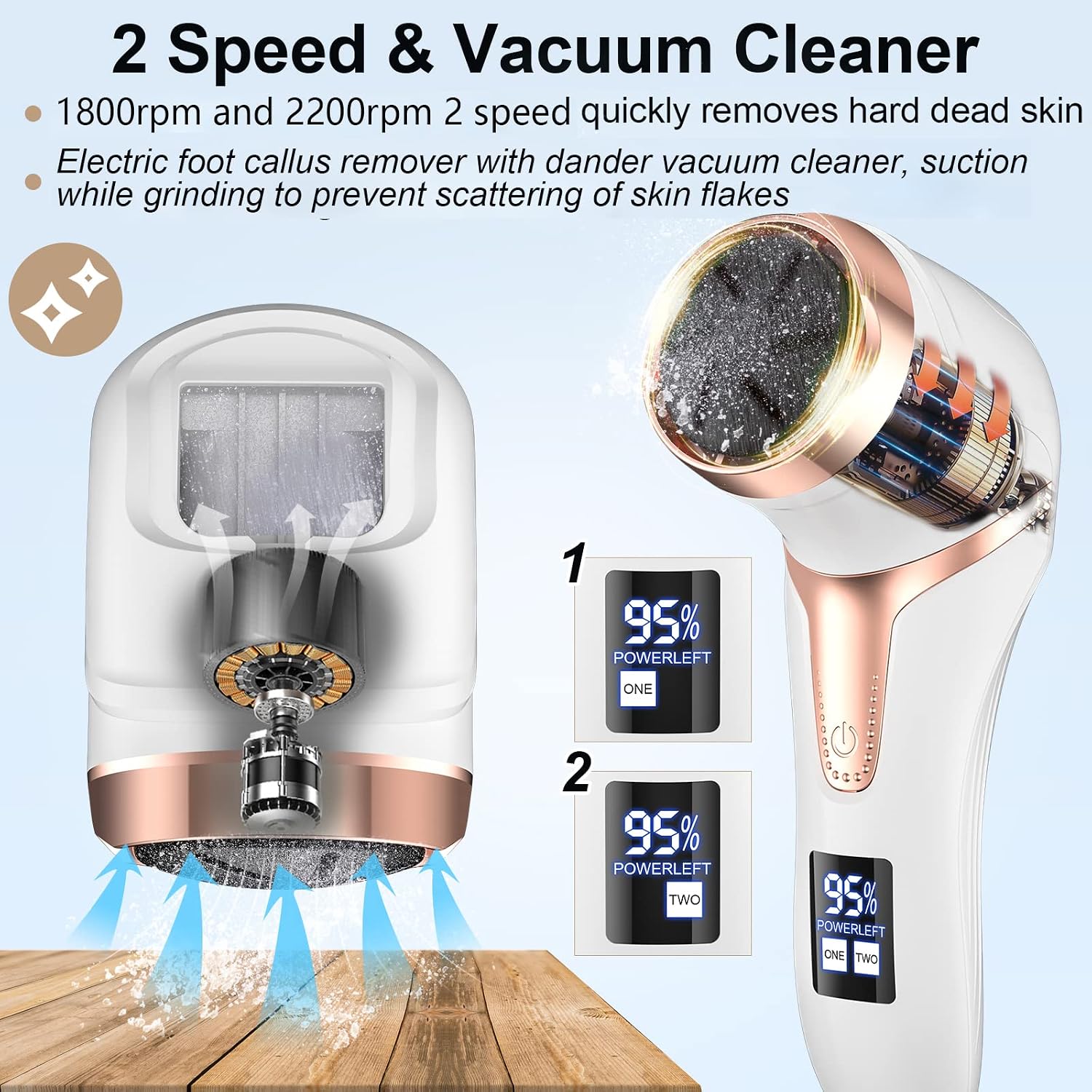 Râpe Anti-Callosités Électrique avec Aspirateur Intégré - أداة إزالة الجلد الميت وتنعيم القدمين مع شفاط مدمج - 6