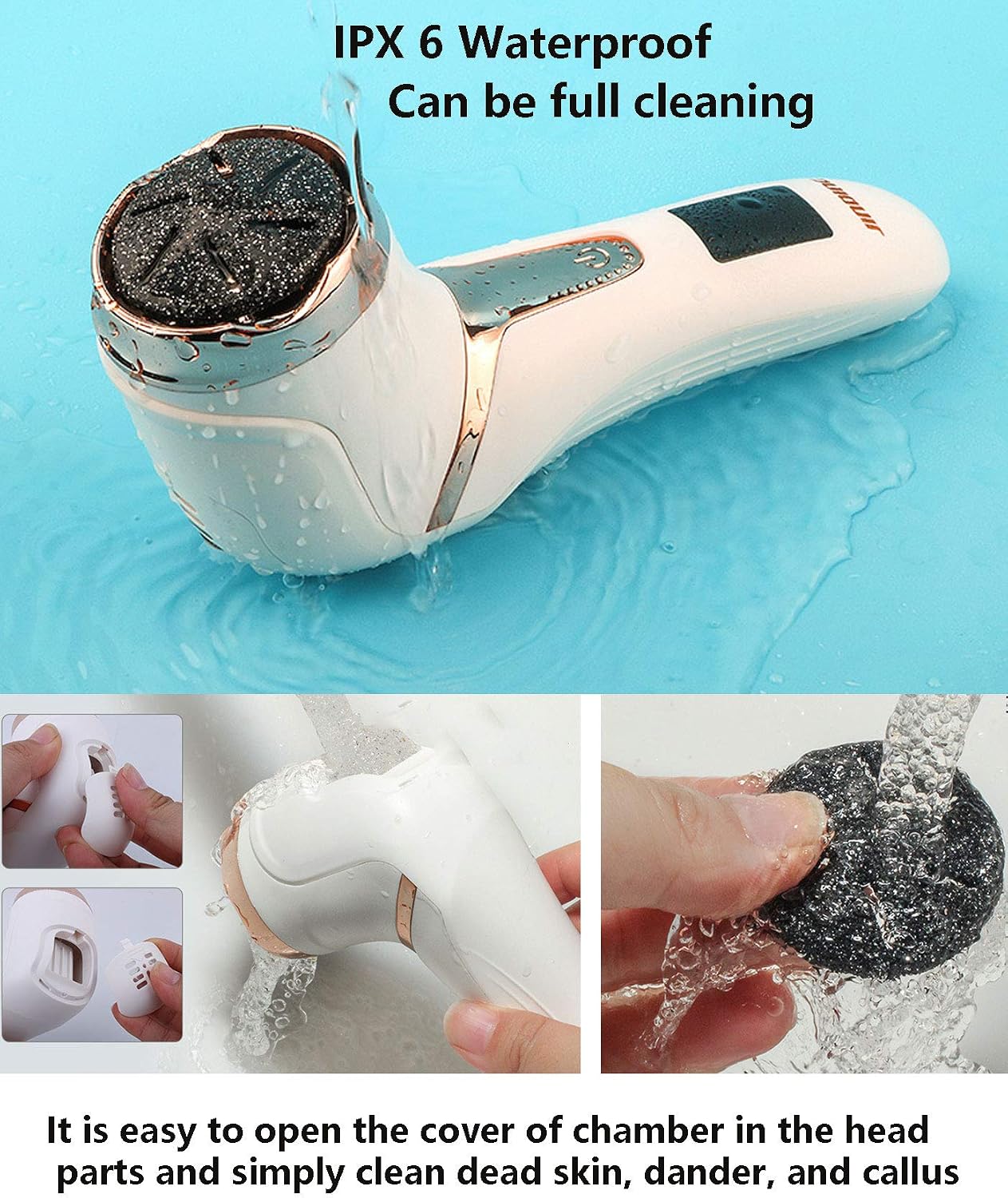 Râpe Anti-Callosités Électrique avec Aspirateur Intégré - أداة إزالة الجلد الميت وتنعيم القدمين مع شفاط مدمج - 9