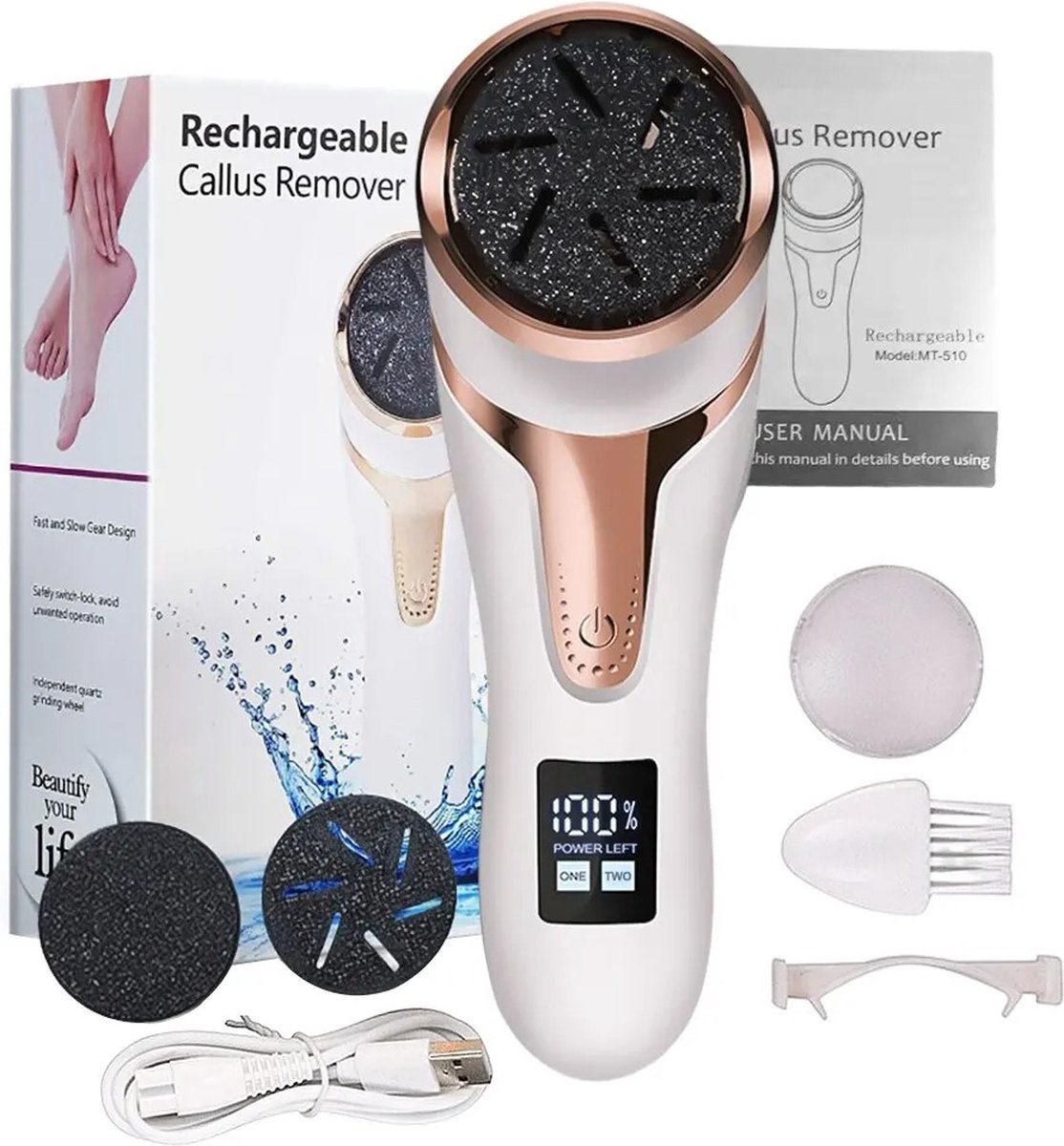 Râpe Anti-Callosités Électrique avec Aspirateur Intégré - أداة إزالة الجلد الميت وتنعيم القدمين مع شفاط مدمج - 13