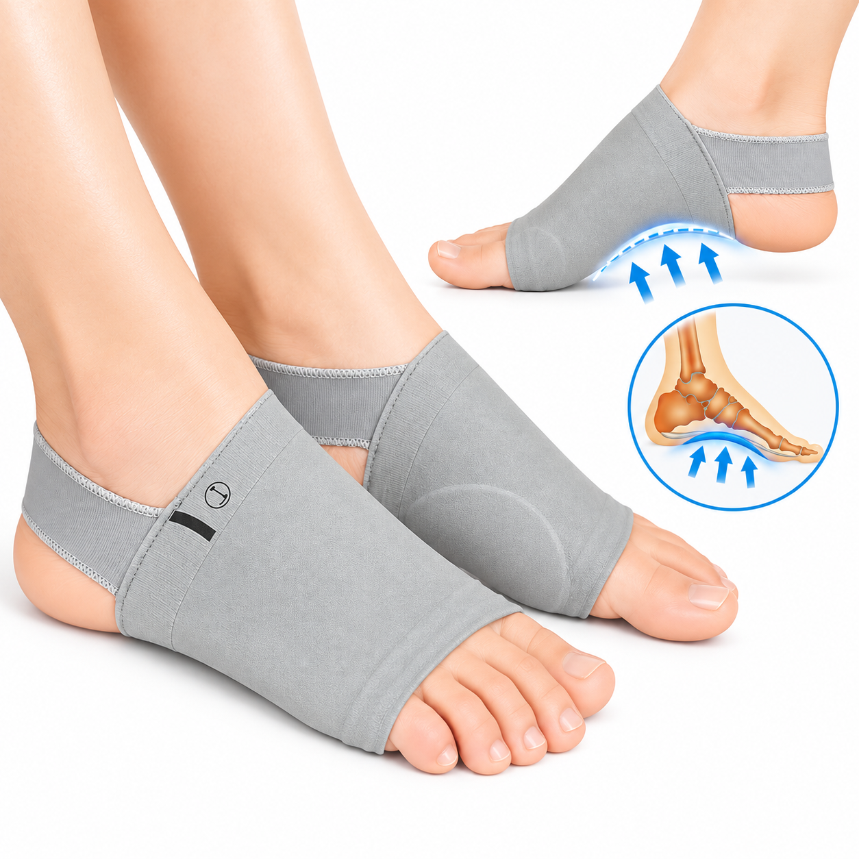 Paire Semelles de pied Soutien de la voûte plantaire en silicone pour fasciite plantaire orth-opédique 1