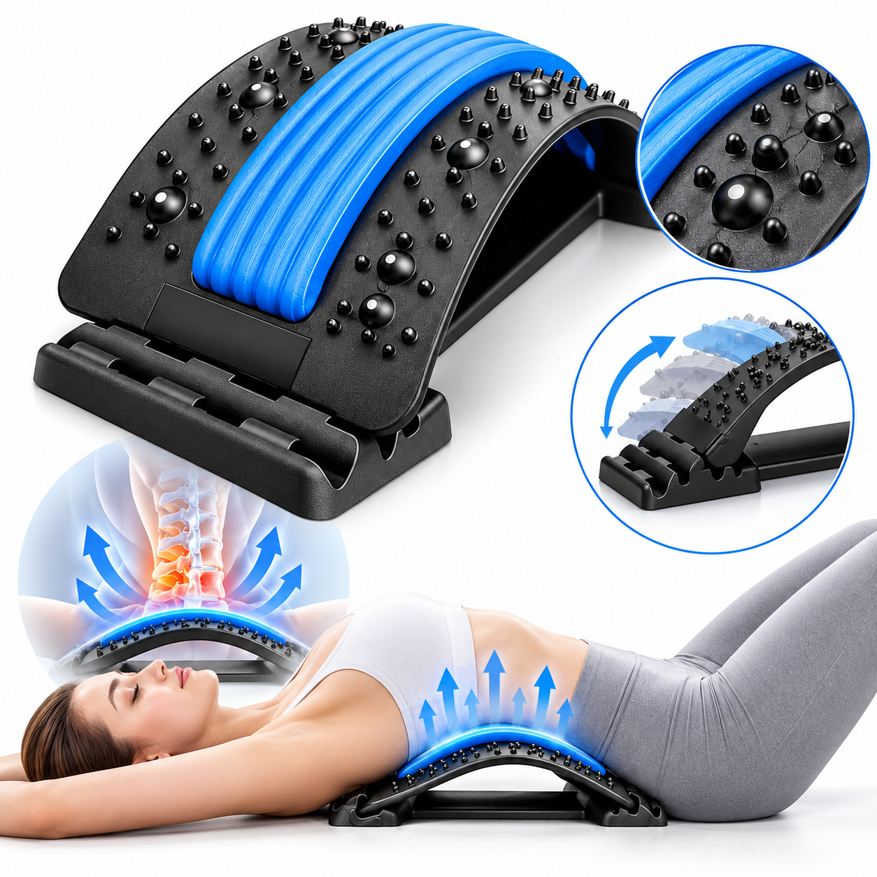 Civière de support lombaire pour massage du dos, planche vertébrale 2