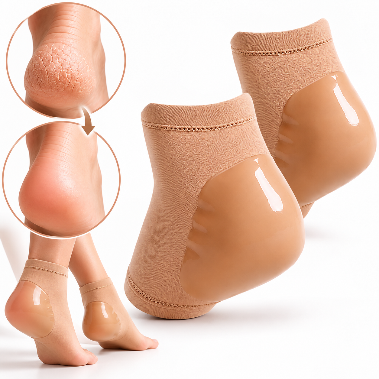 Paires de chaussettes hydratantes pour le traitement du talon fissuré 1