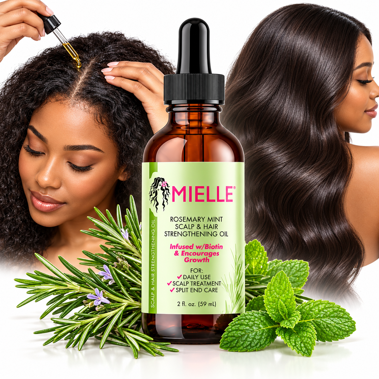 Mielle Huile fortifiante pour le cuir chevelu au romarin et à la menthe 2