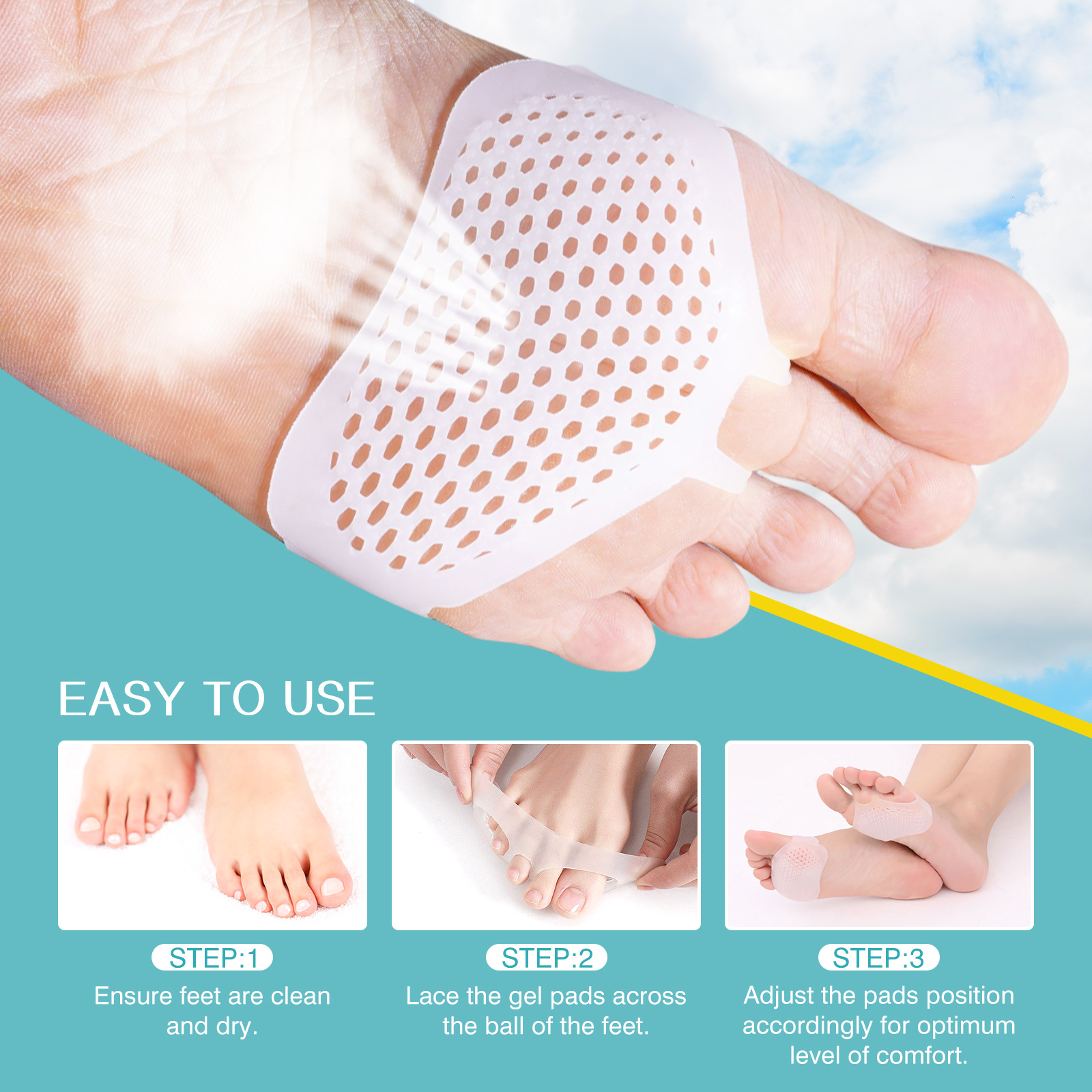 Coussinet de Protection en Silicone pour l’Avant-Pied Tiptoe - واقي وسادة سيليكون لحماية أصابع القدم 9