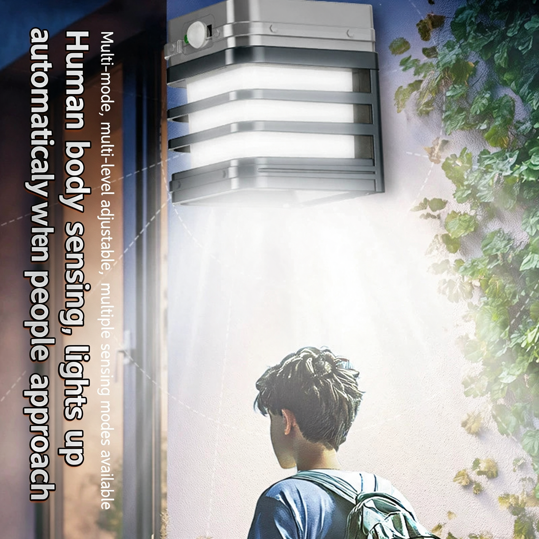Lampe Applique Murale Solaire Intelligente à LED avec Télécommande - مصباح حائط شمسي ذكي مقاوم للماء - 11