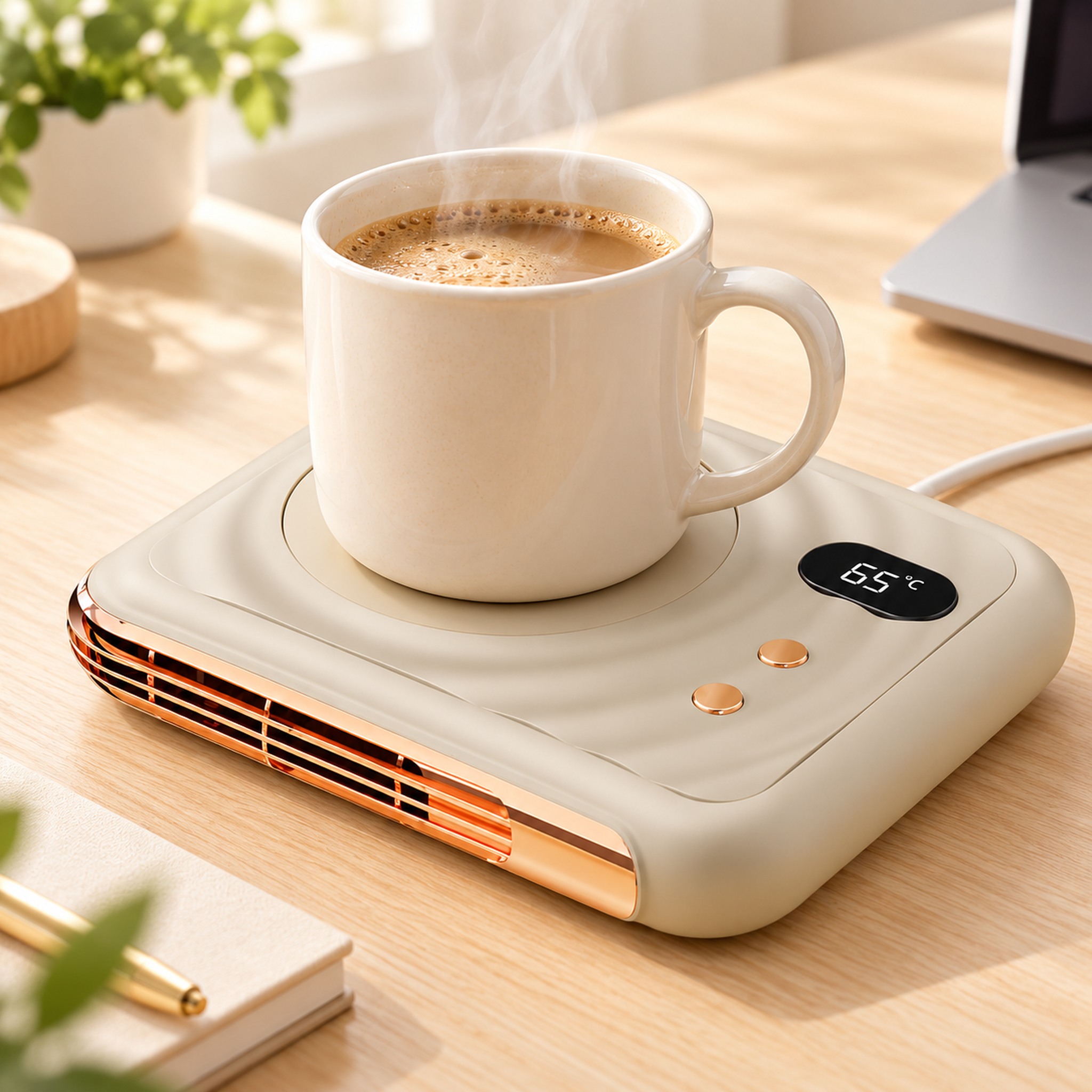 Chauffe-Tasse Électrique et Chauffe-Mains 2 en 1 à 3 Températures - مسخّن أكواب ومدفأة يدين مكتبية بثلاث درجات حرارة