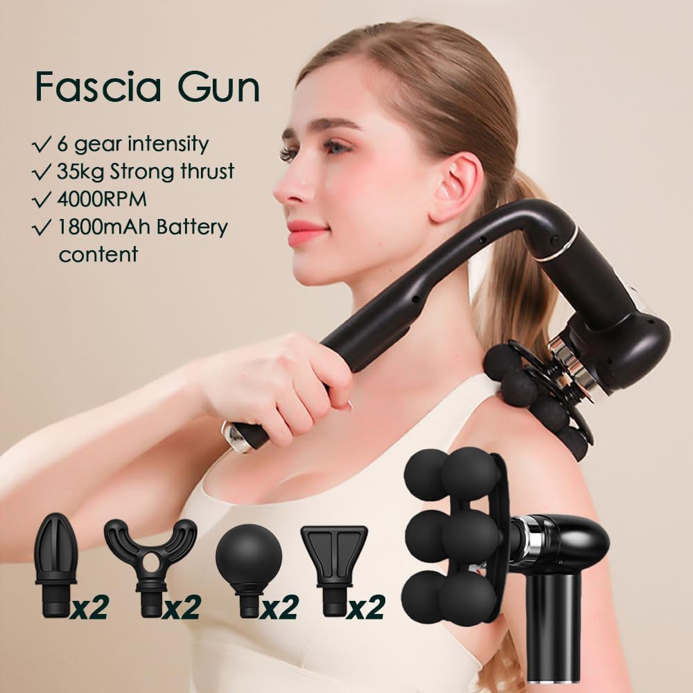 Pistolet de Massage Musculaire Électrique à 6 Têtes - جهاز مساج تدليك العضلات بـ 6 رؤوس 4