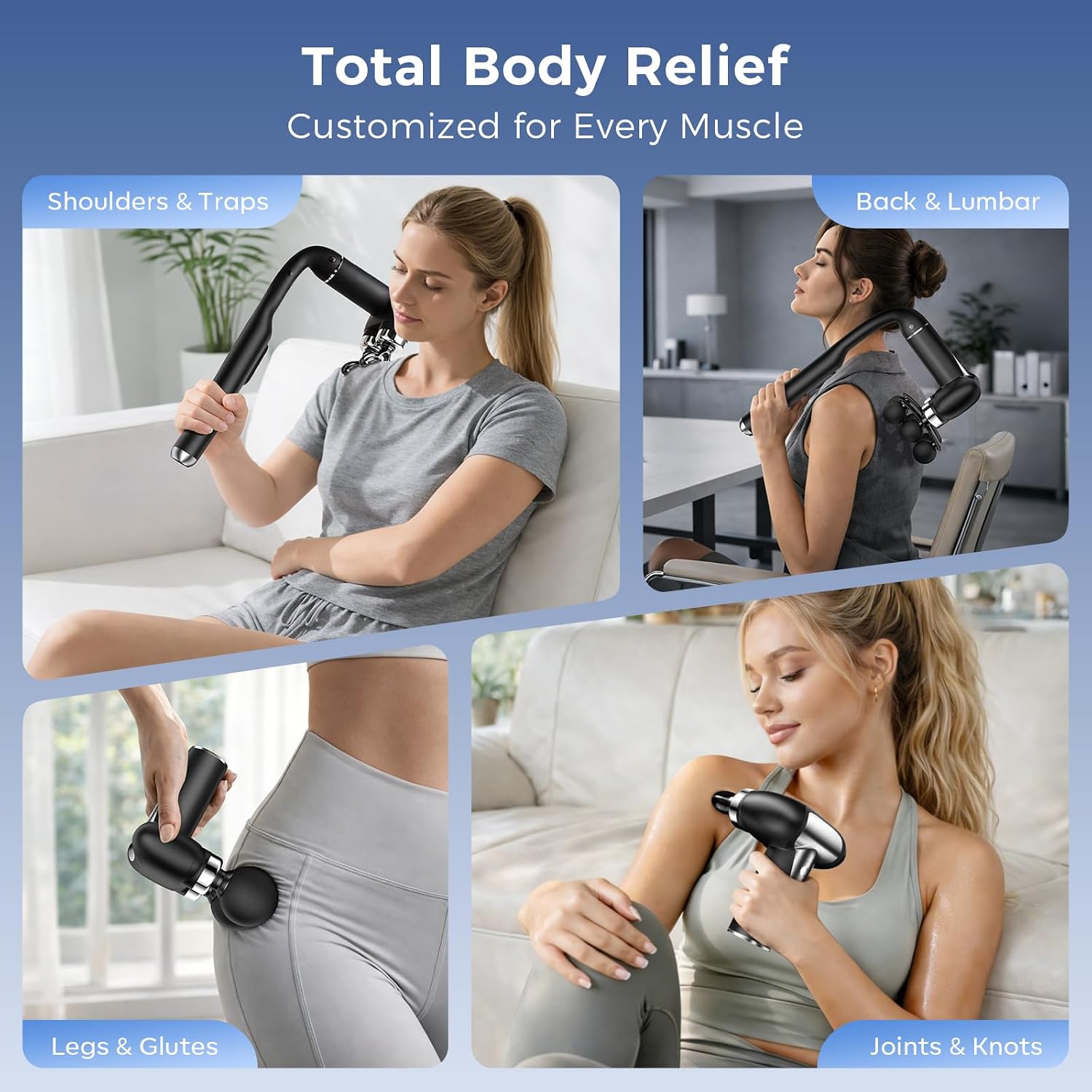 Pistolet de Massage Musculaire Électrique à 6 Têtes - جهاز مساج تدليك العضلات بـ 6 رؤوس 6