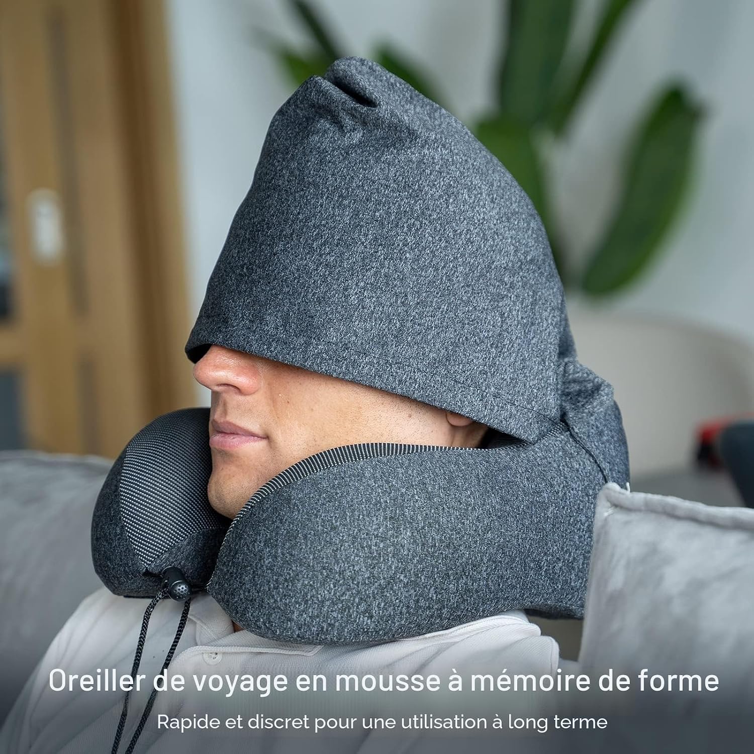Coussin de Voyage en Mousse à Mémoire de Forme avec Capuche - وسادة سفر طبية بميموري فوم وغطاء رأس - 9