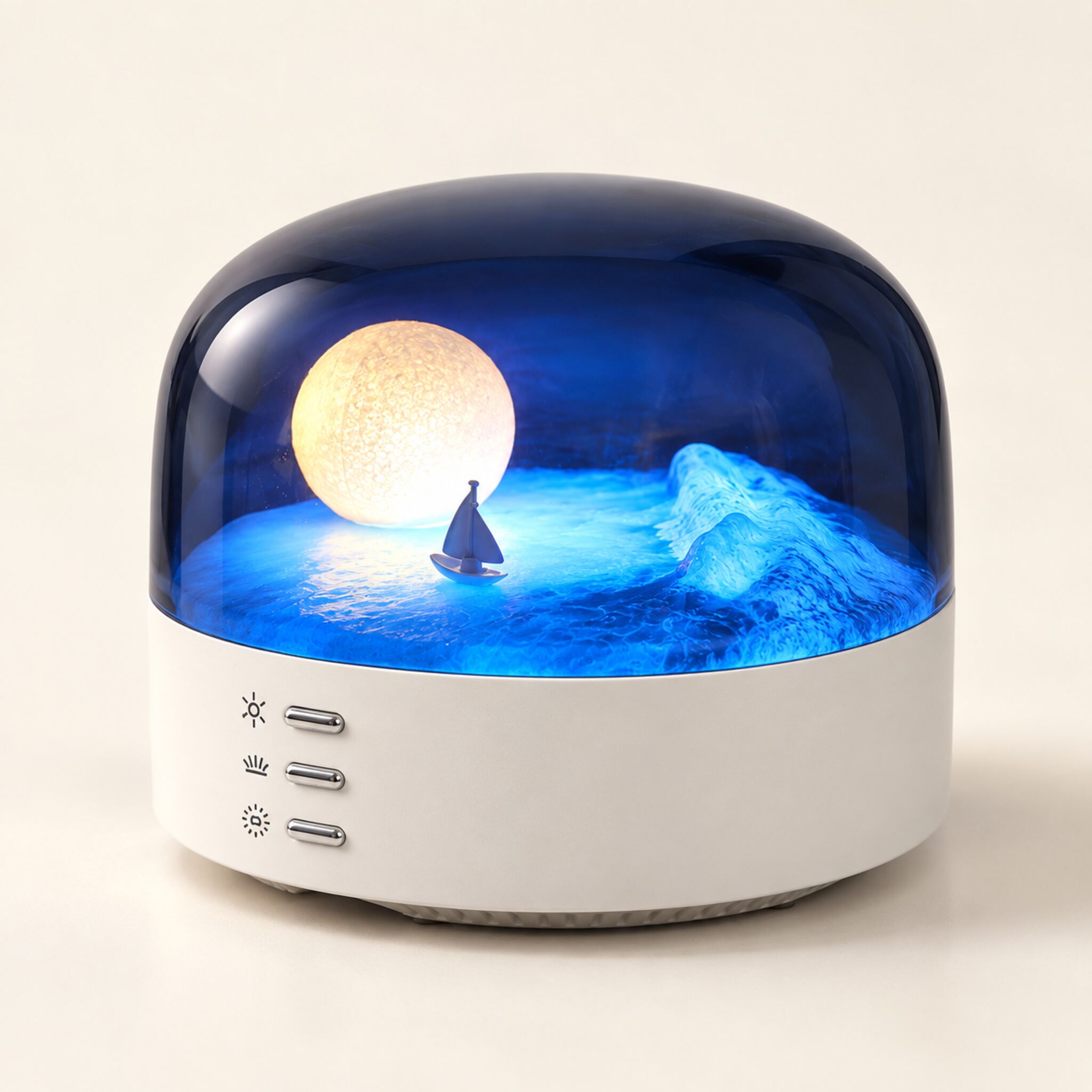 Veilleuse LED Lune et Mer avec Bluetooth Rechargeable Type-C - مصباح ليلي بتصميم القمر والبحر مع بلوتوث قابل للشحن 3