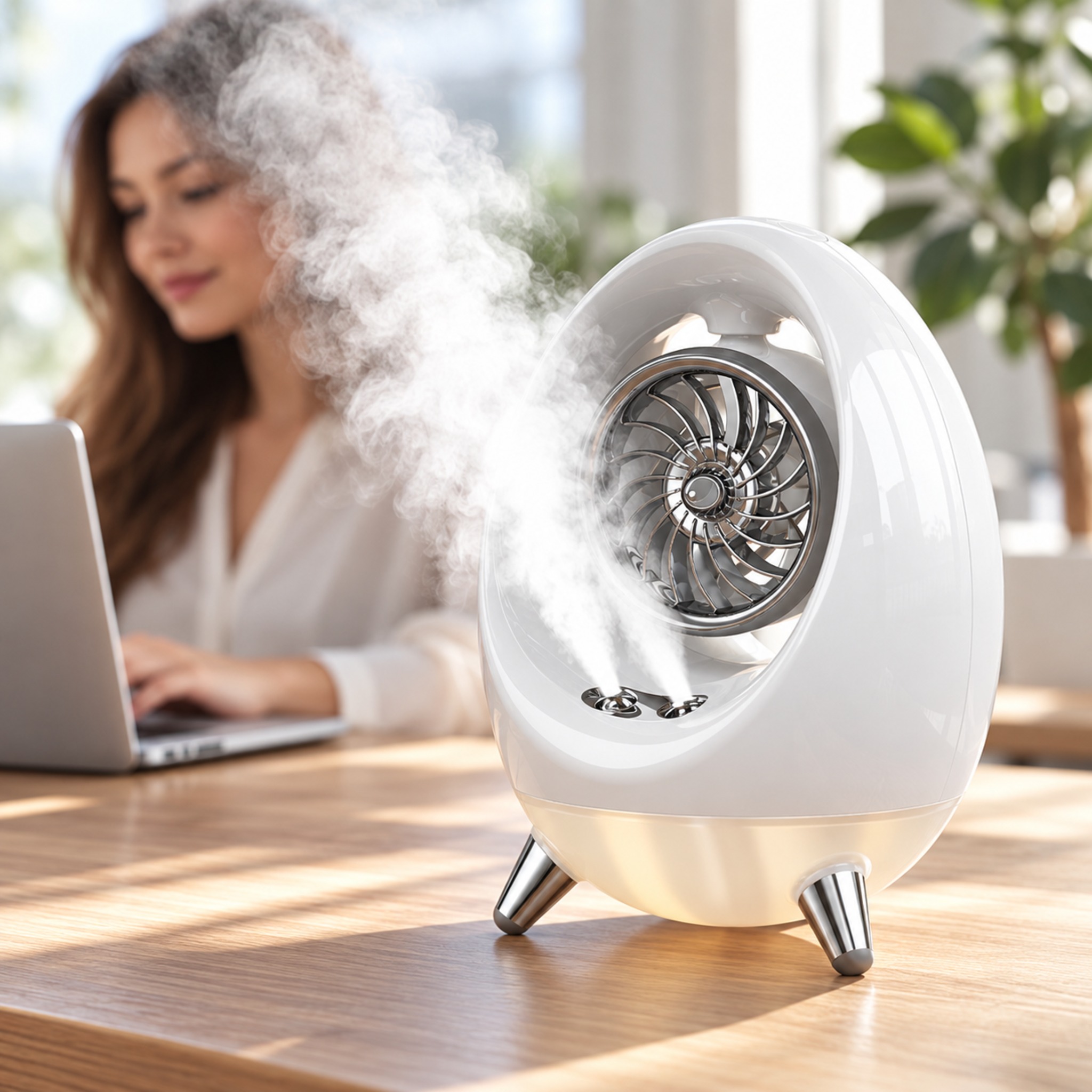 Chauffage Soufflant de Bureau 500W avec Humidificateur - مدفئة مكتبية 500 واط مع مروحة ورذاذ ترطيب 5