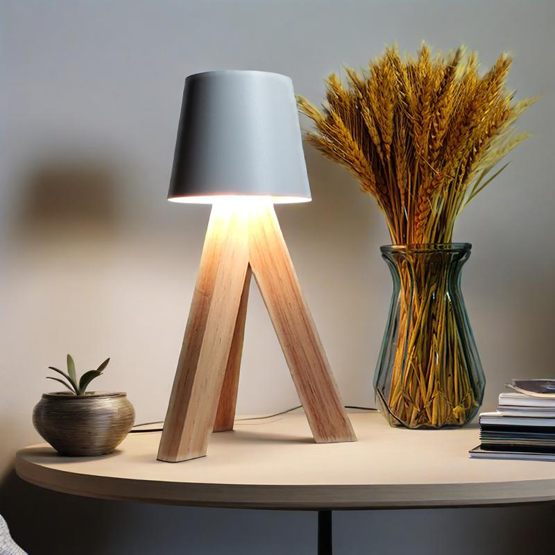 Lampe de Table LED Décorative en Bois, Rechargeable et Tactile — مصباح طاولة خشبي ديكوري قابل للشحن بالتحكم باللمس 11