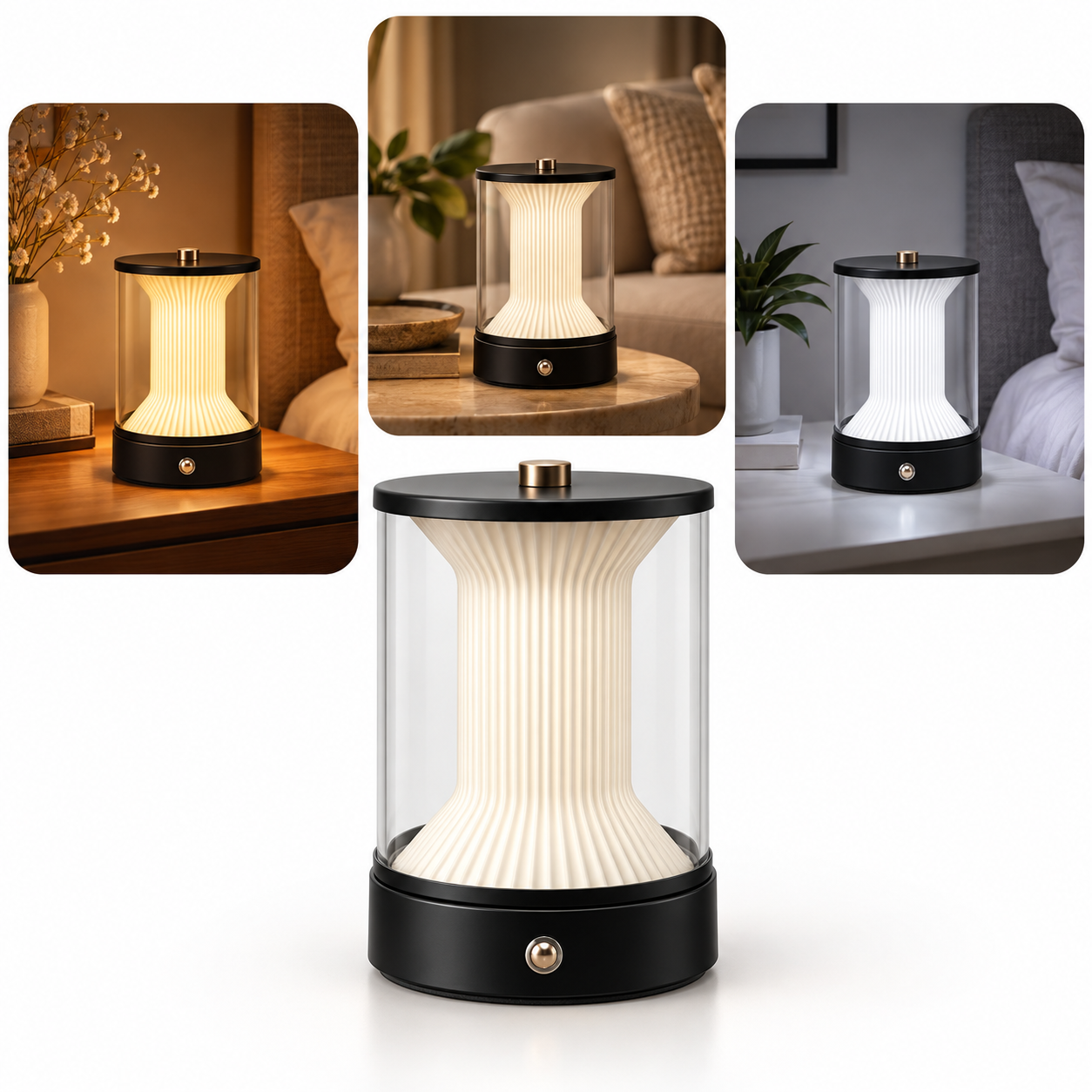 Lampe de Table Cylindrique LED Sans Fil 1101-3 - مصباح طاولة إسطواني لاسلكي حديث 1
