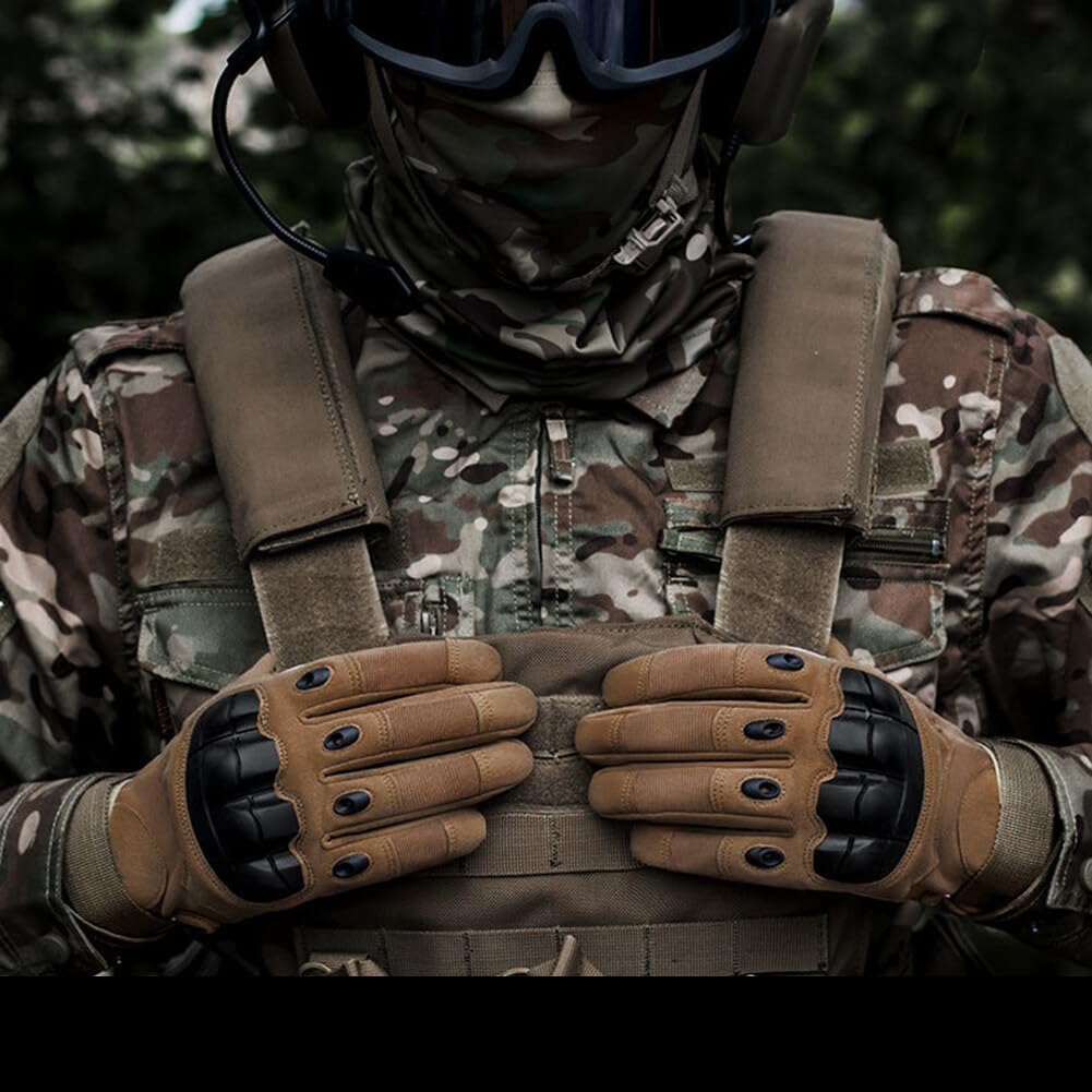 Gants de Moto Militaire Tactique Doigt Complet Jaune - قفازات دراجة نارية للحماية مع خاصية لمس الشاشة