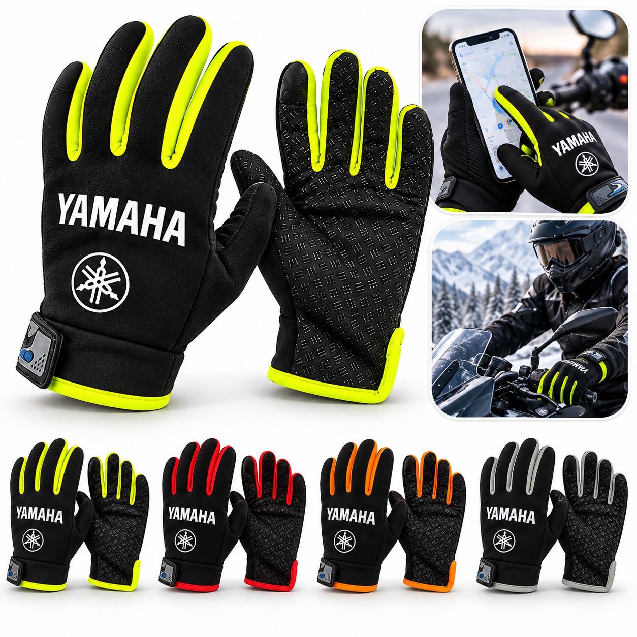 Gants Moto Yamaha Tactiles Antidérapants V2- قفازات دراجة نارية ياماها بخاصية لمس الشاشة 1