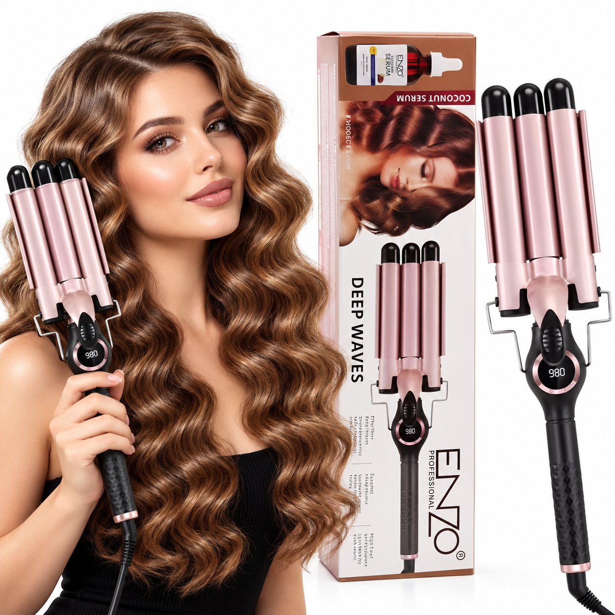 ENZO PROFESSIONAL Fer à Boucler Triple Barillet – مكواة تجعيد ثلاثية الأسطوانات 9