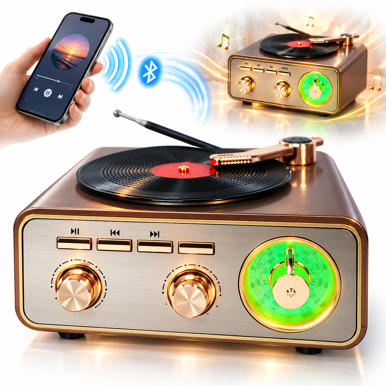 Radio Rétro Bluetooth Portable FM/AM/SW avec USB et TF MD-1217BT - راديو كلاسيكي محمول بخاصية البلوتوث 2