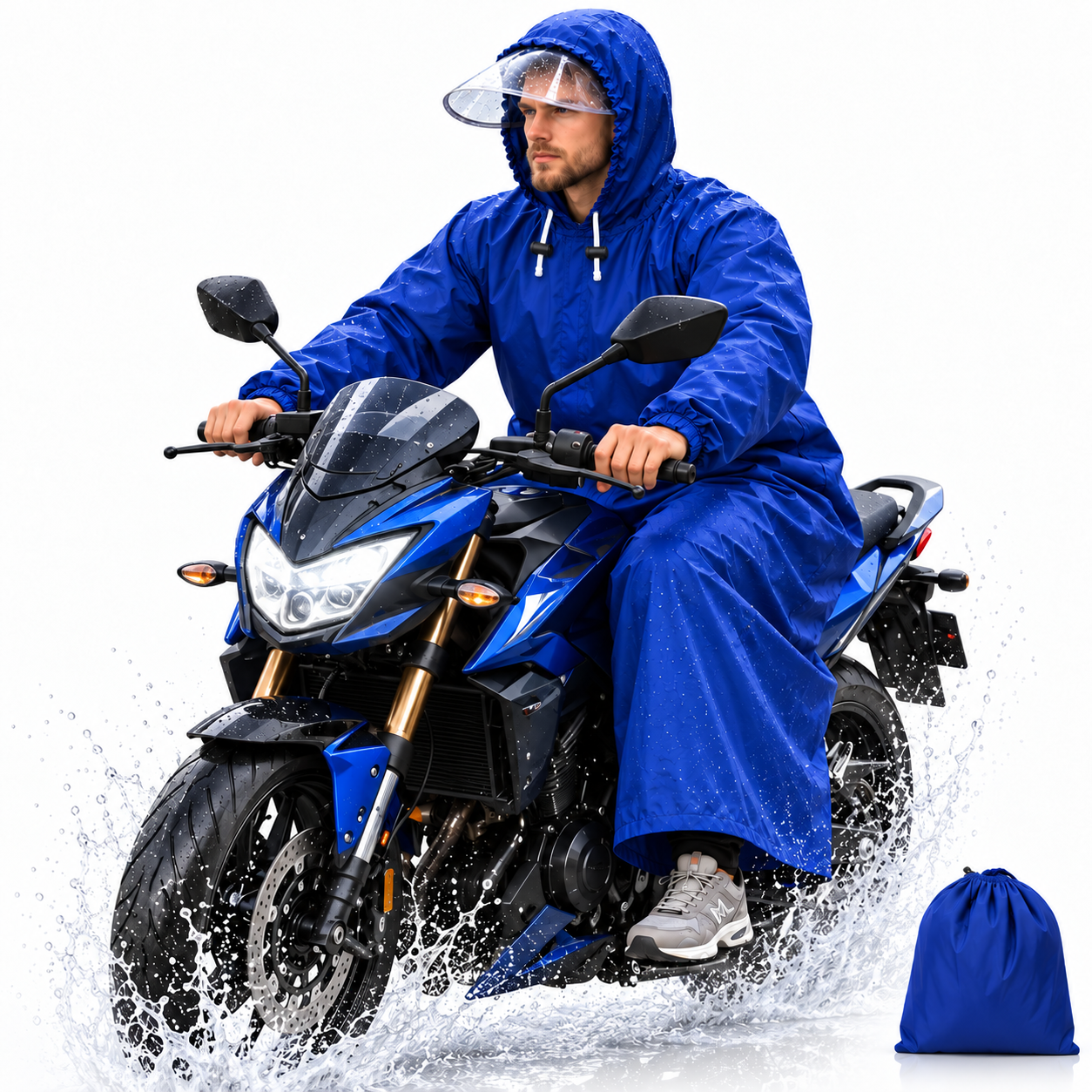Tenue Imperméable Yamaha Racing avec Capuche Protection Complete - معطف مطر طويل مقاوم للماء 2
