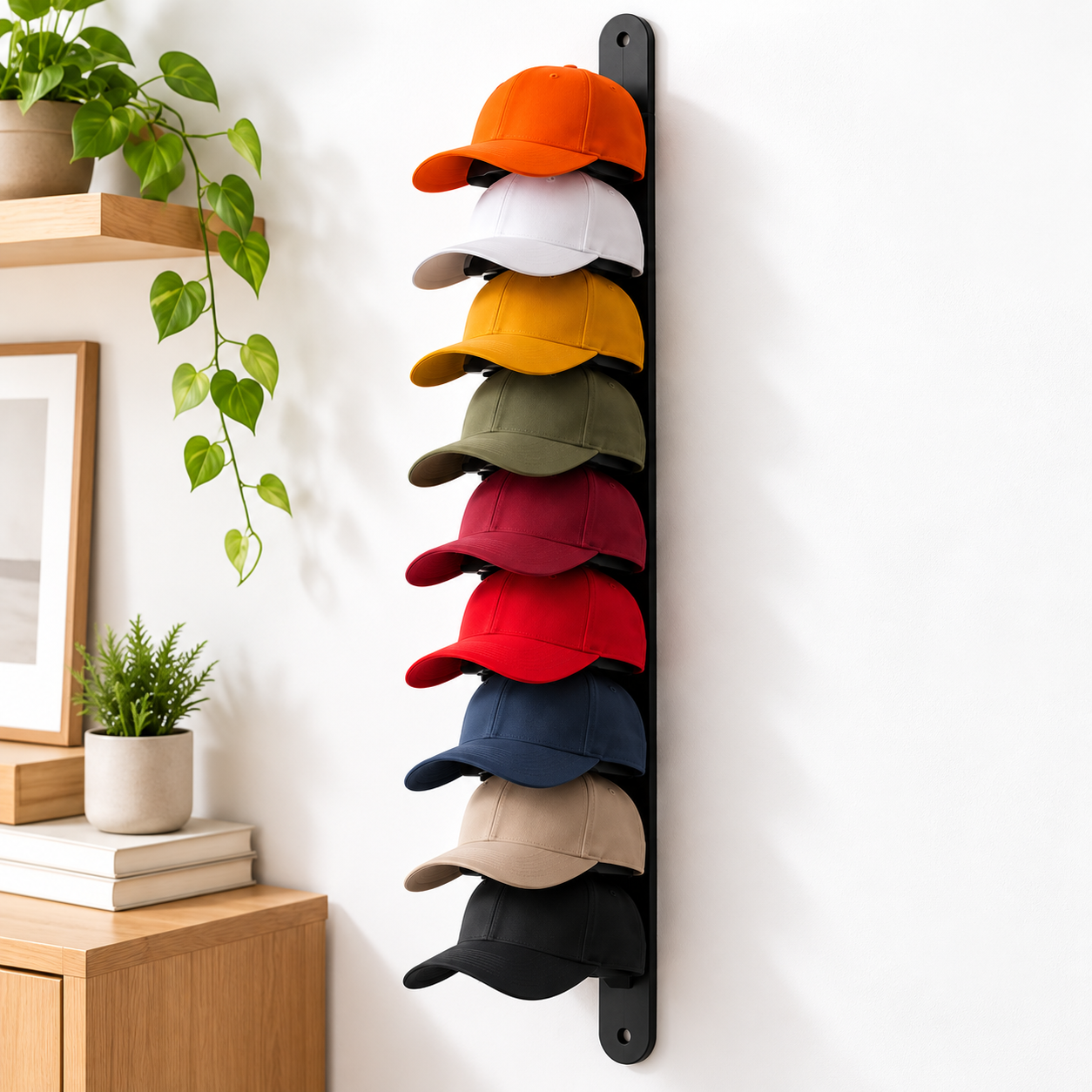 Support Mural pour Casquettes jusqu’à 9 Pièces - حامل جداري لتنظيم القبعات حتى 9 قبعات 1