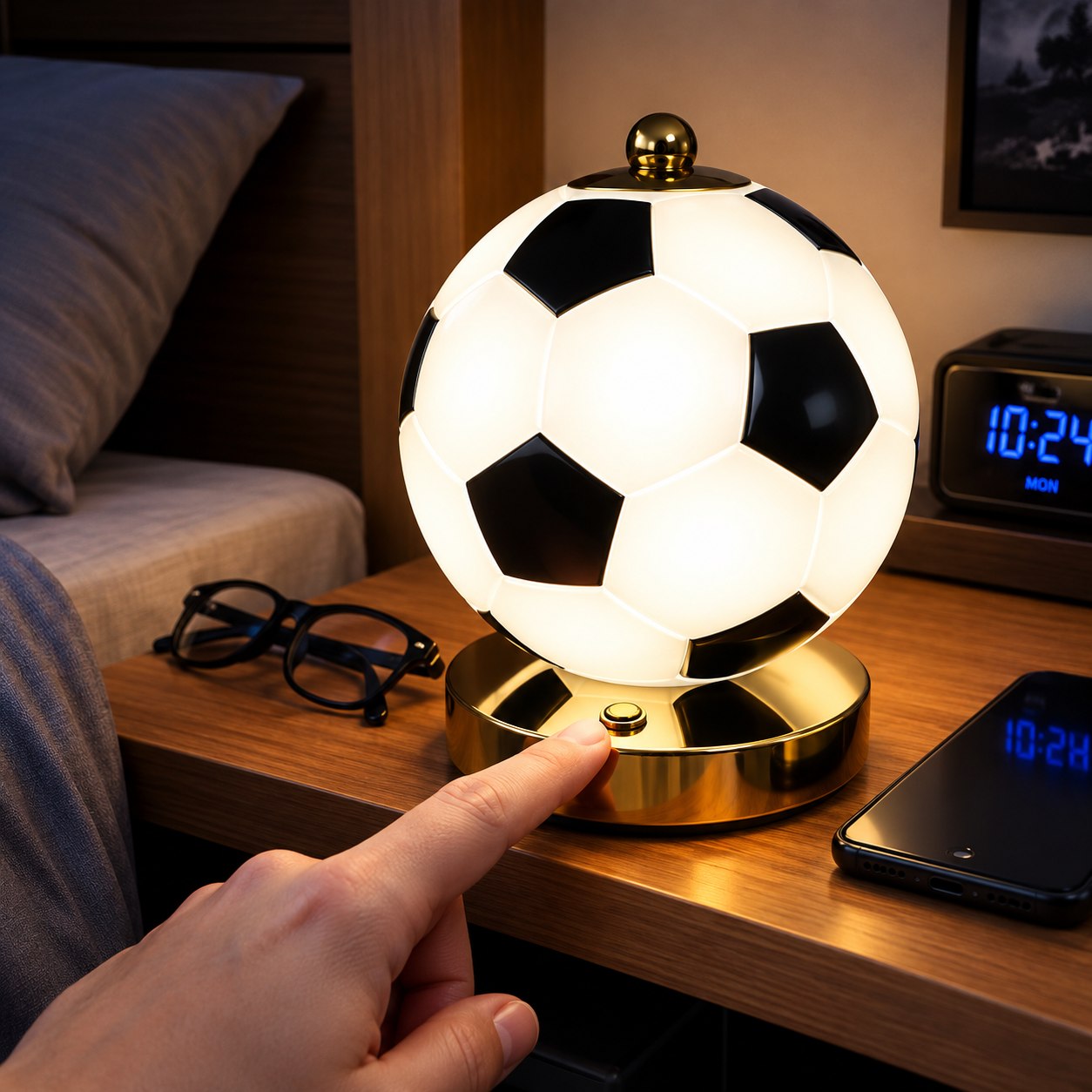 Lampe Ballon de Football LED – مجسم كرة القدم الذهبي للزينة والهدايا 2