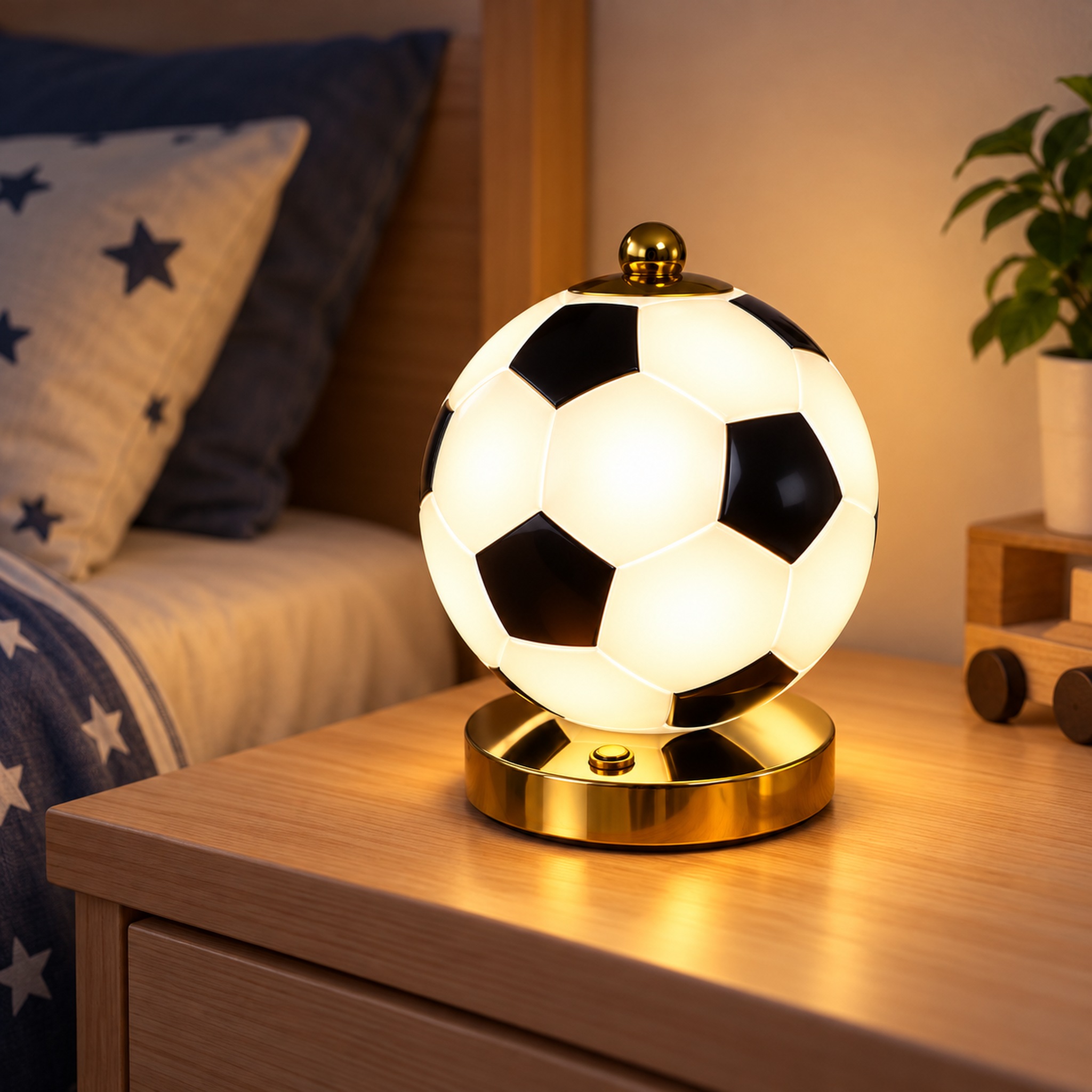 Lampe Ballon de Football LED – مجسم كرة القدم الذهبي للزينة والهدايا 5