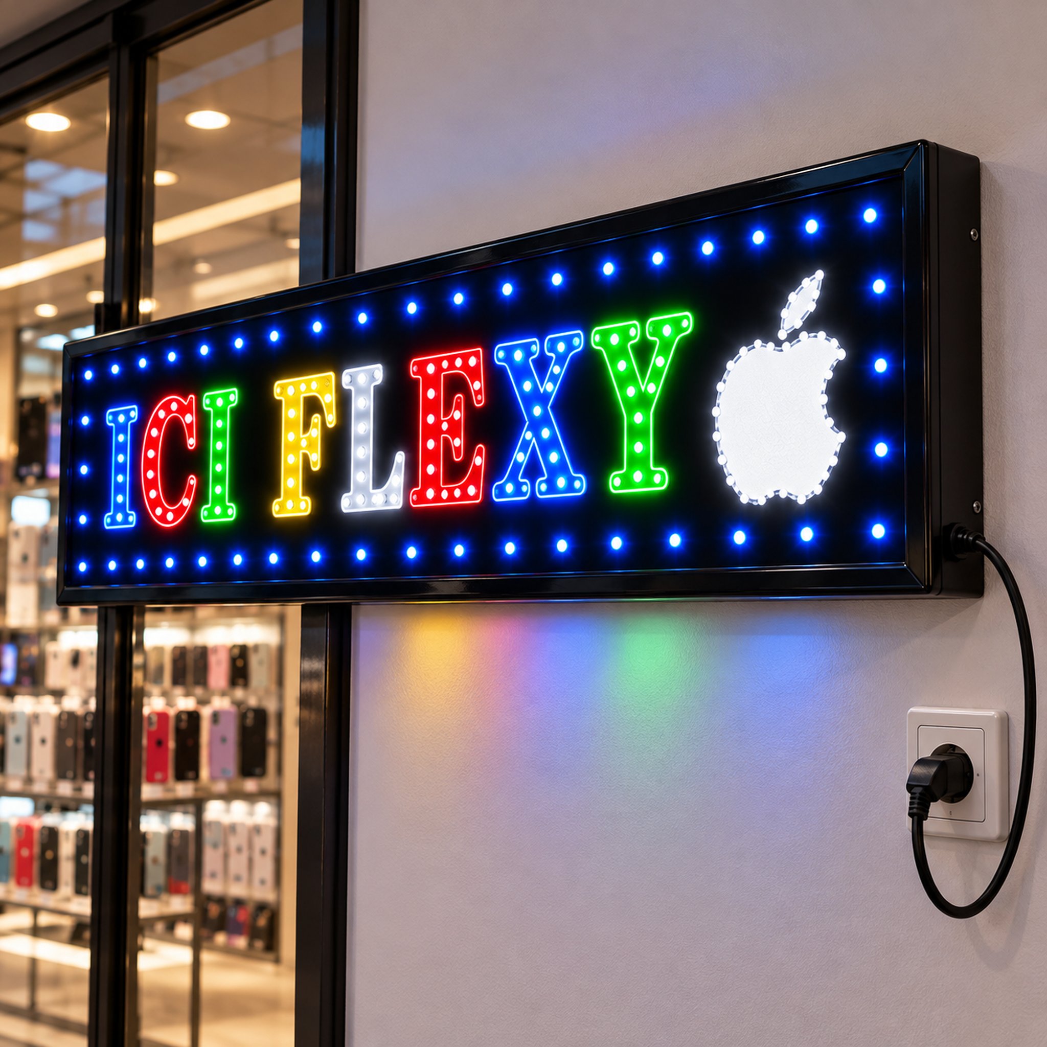 Plaque Lumineuse LED ICI FLEXY 100×25 cm - لافتة إشهارية مضيئة للمحلات والكيوسك 6