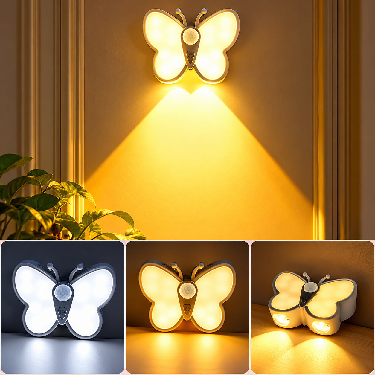 Lampe LED Papillon avec Détecteur de Mouvement Rechargeable USB 1PCS – مصباح فراشة بحساس الحركة قابل للشحن 2