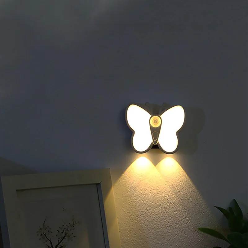 Lampe LED Papillon avec Détecteur de Mouvement Rechargeable USB 1PCS – مصباح فراشة بحساس الحركة قابل للشحن 12